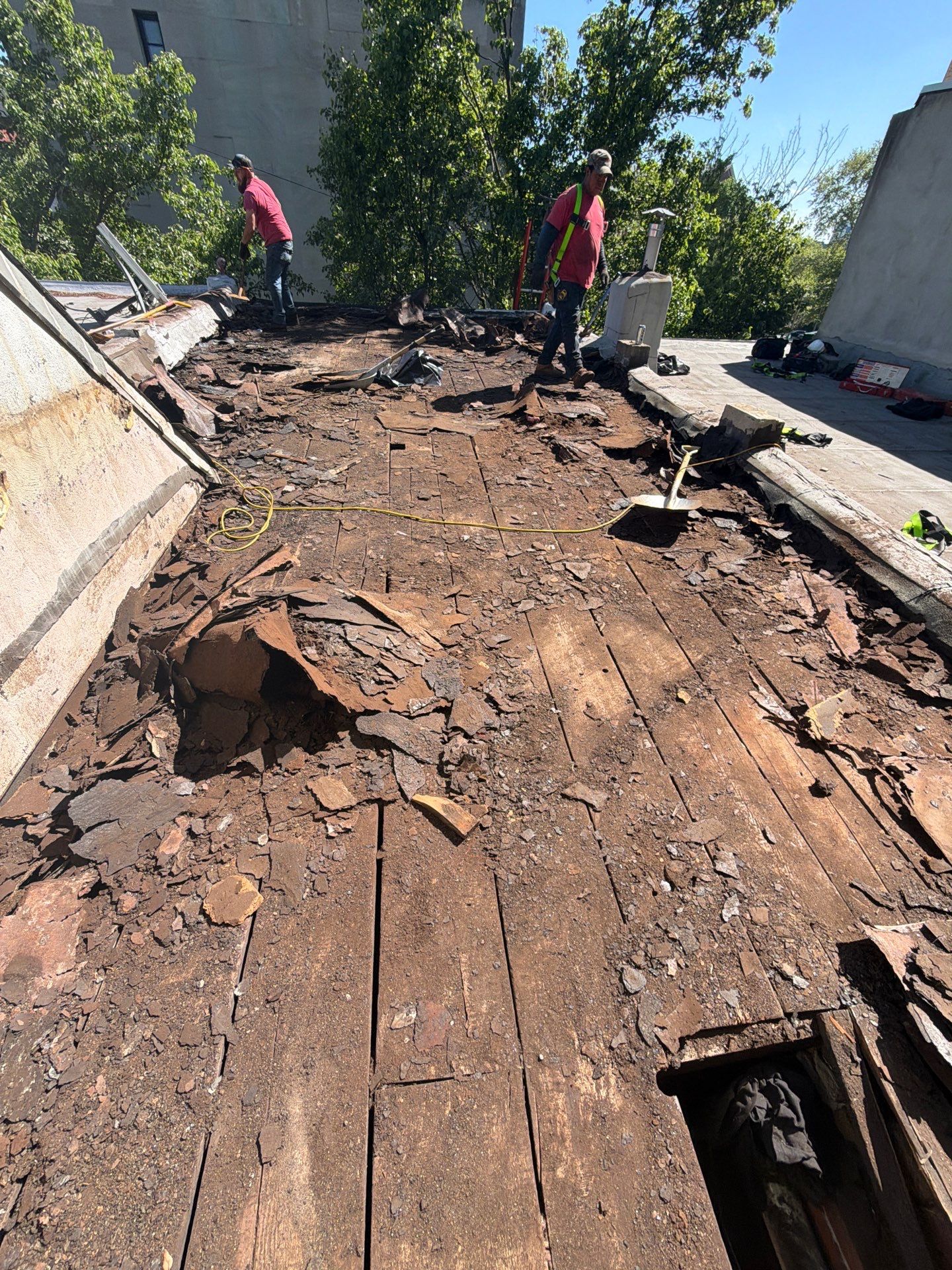 Roof Replacement and Custom Trex Roof Top Deck Project in Philadelphia, Pennsylvania by Philadelphia Quality Roofing