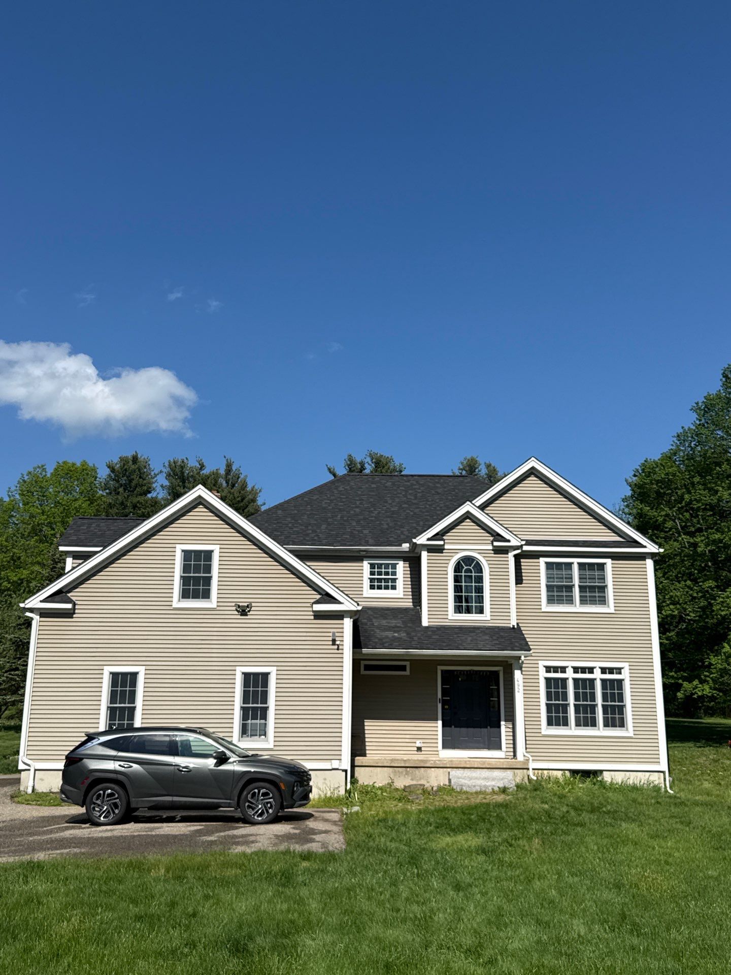  Full Strip & Re-Roof in Leicester, MA – Owens Corning Duration, Onyx Black with Chimney Flashing Replacement by JOHNNYS PRO