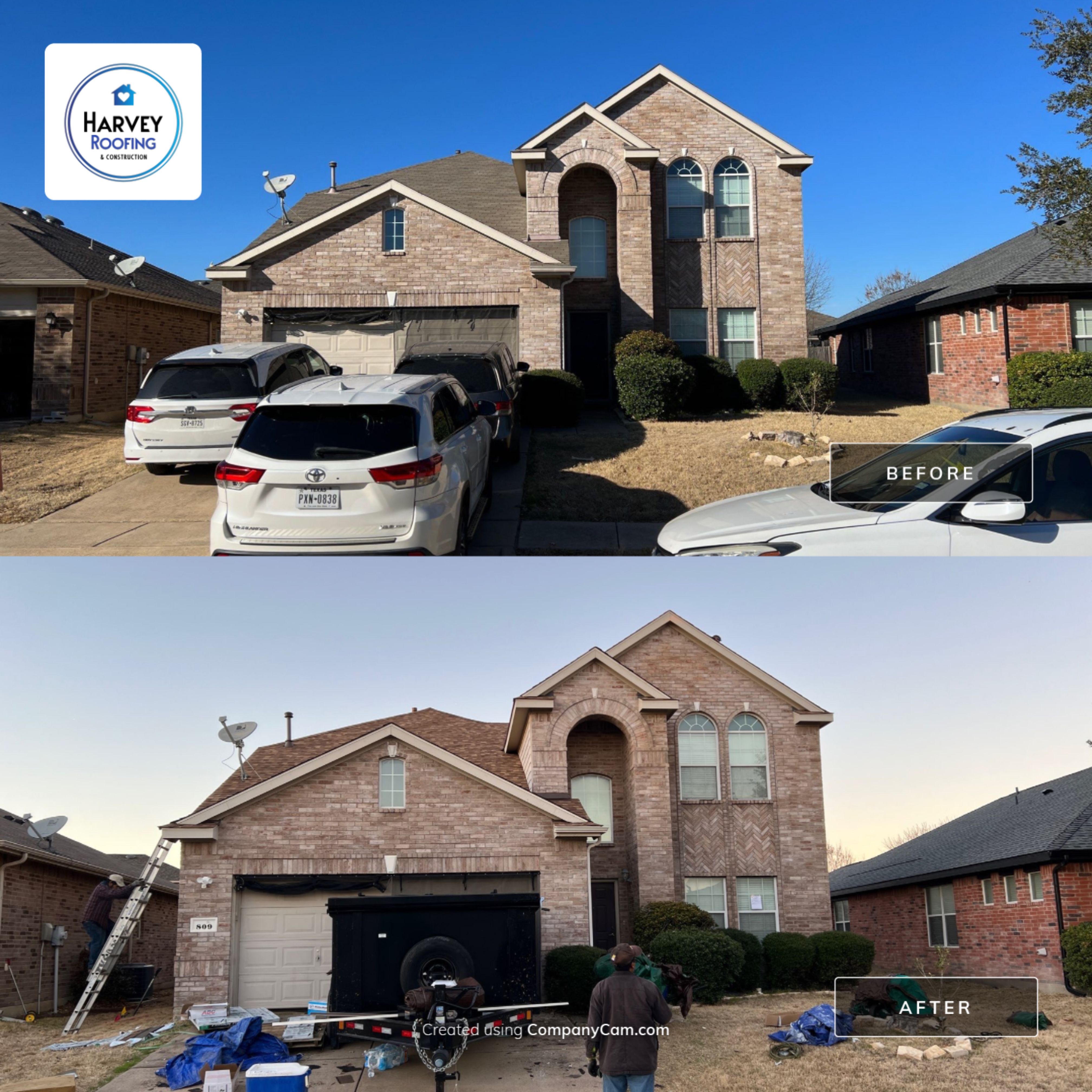 Residential Roofing Installation using ATLAS Pinnacle Pristine Shingles by Harvey Roofing & Construction