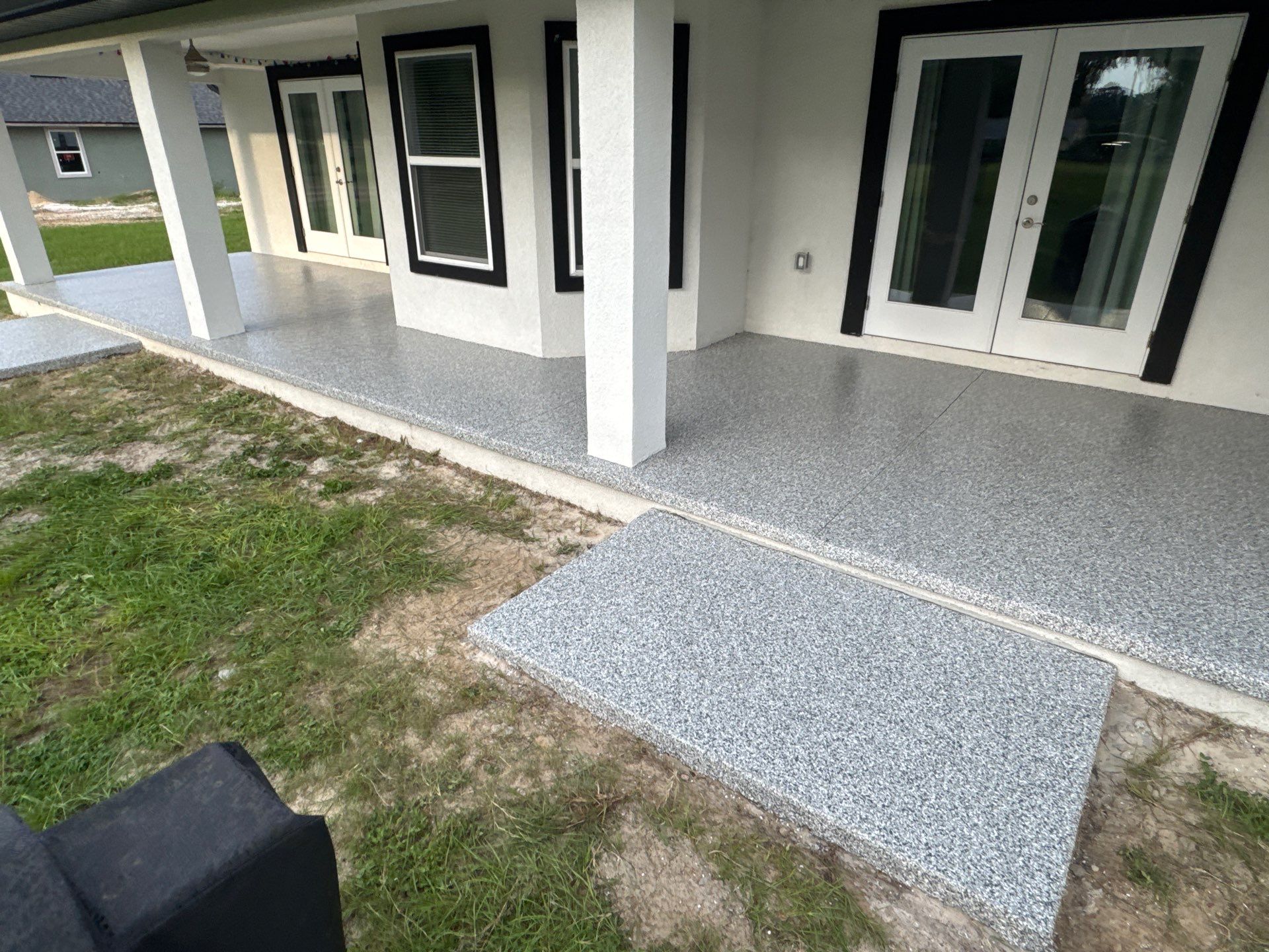 Porches Project in Brooker, FL in Slate Stone by Cross Creek Concrete Coatings