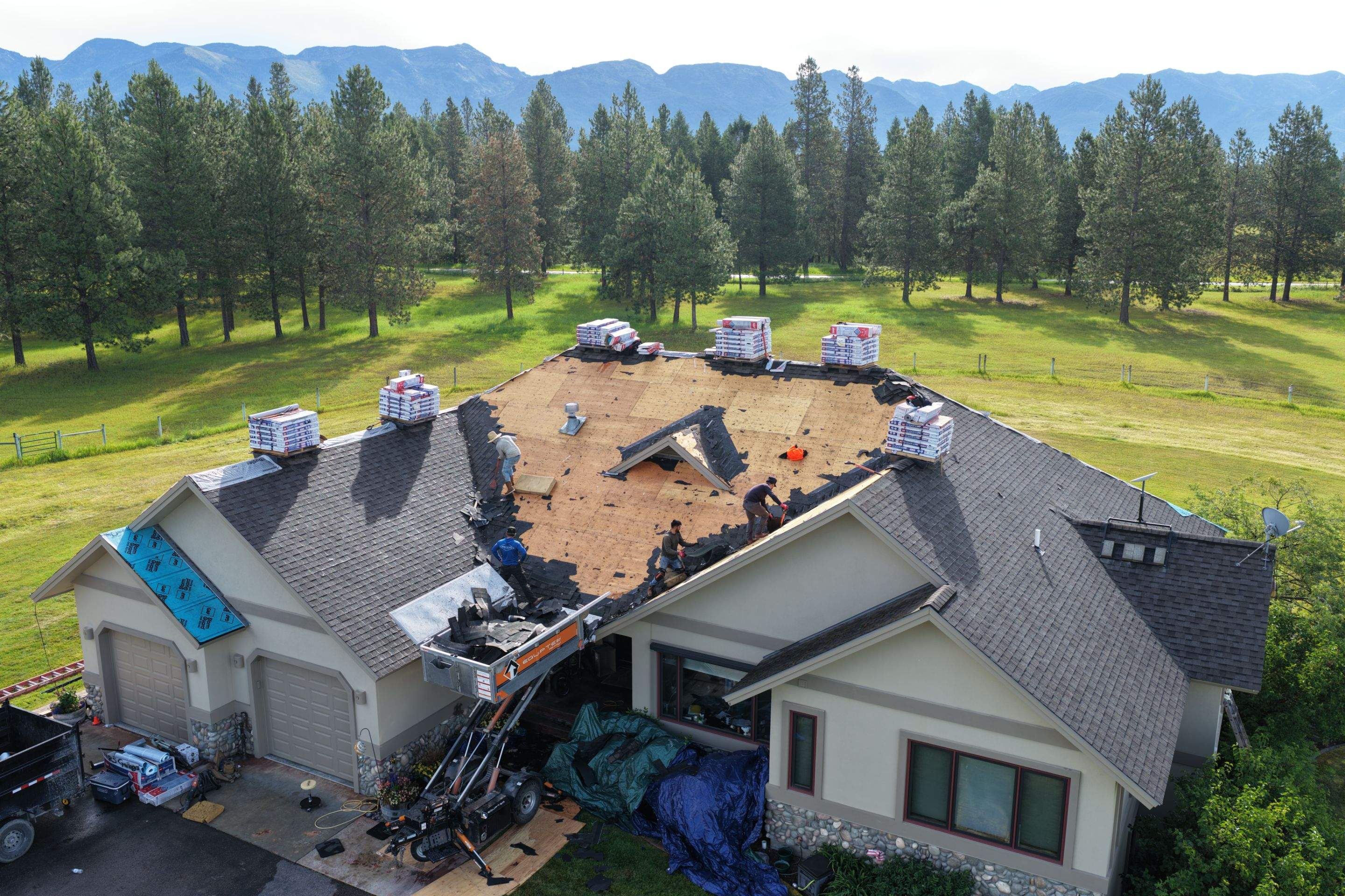 Roof Replacement using GAF Timberline HDZ - Midnight Mesa  by Montana Roofing Solutions