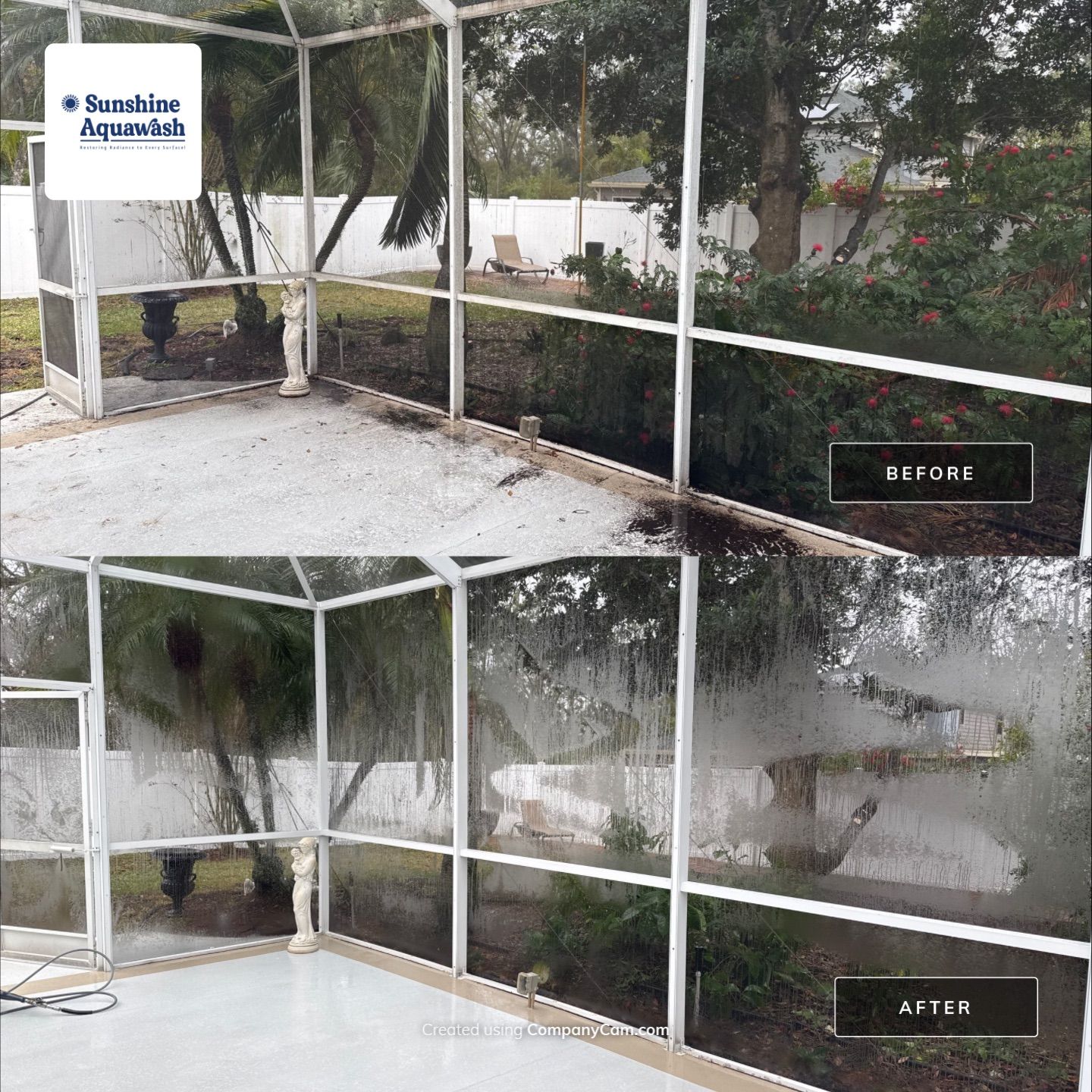 Lanai & Screen Enclosure Cleaning, Paver and Fence Cleaning by Sunshine AquaWash