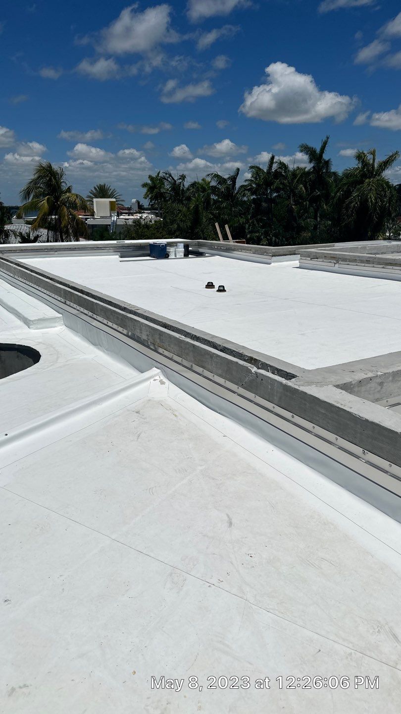 TPO Flat Roof Installation for a Miami Beach Commercial Residence by AJF ROOFING INC