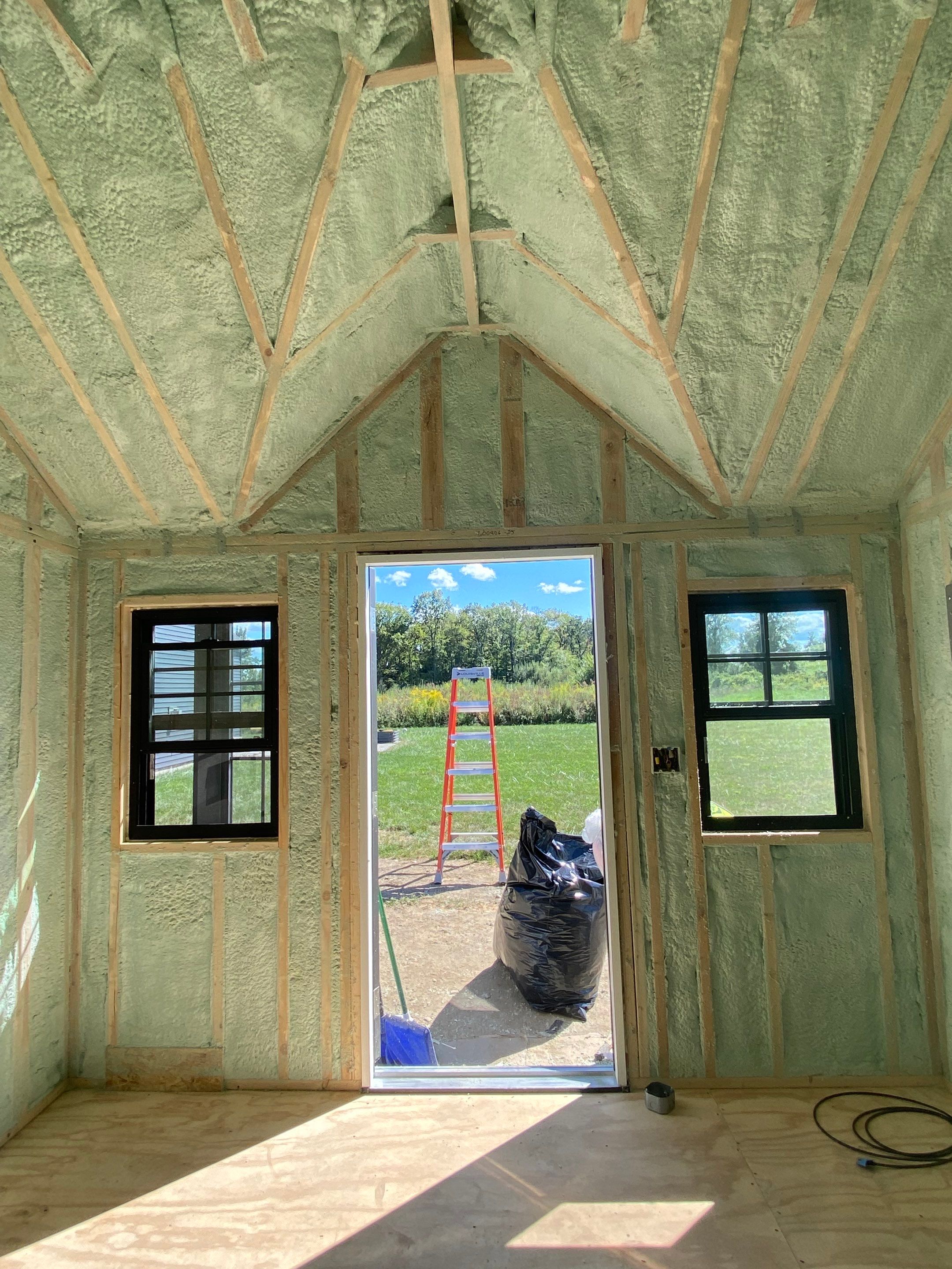 Exterior Walls using Closed Cell Spray Foam by NYS Foam & Energy