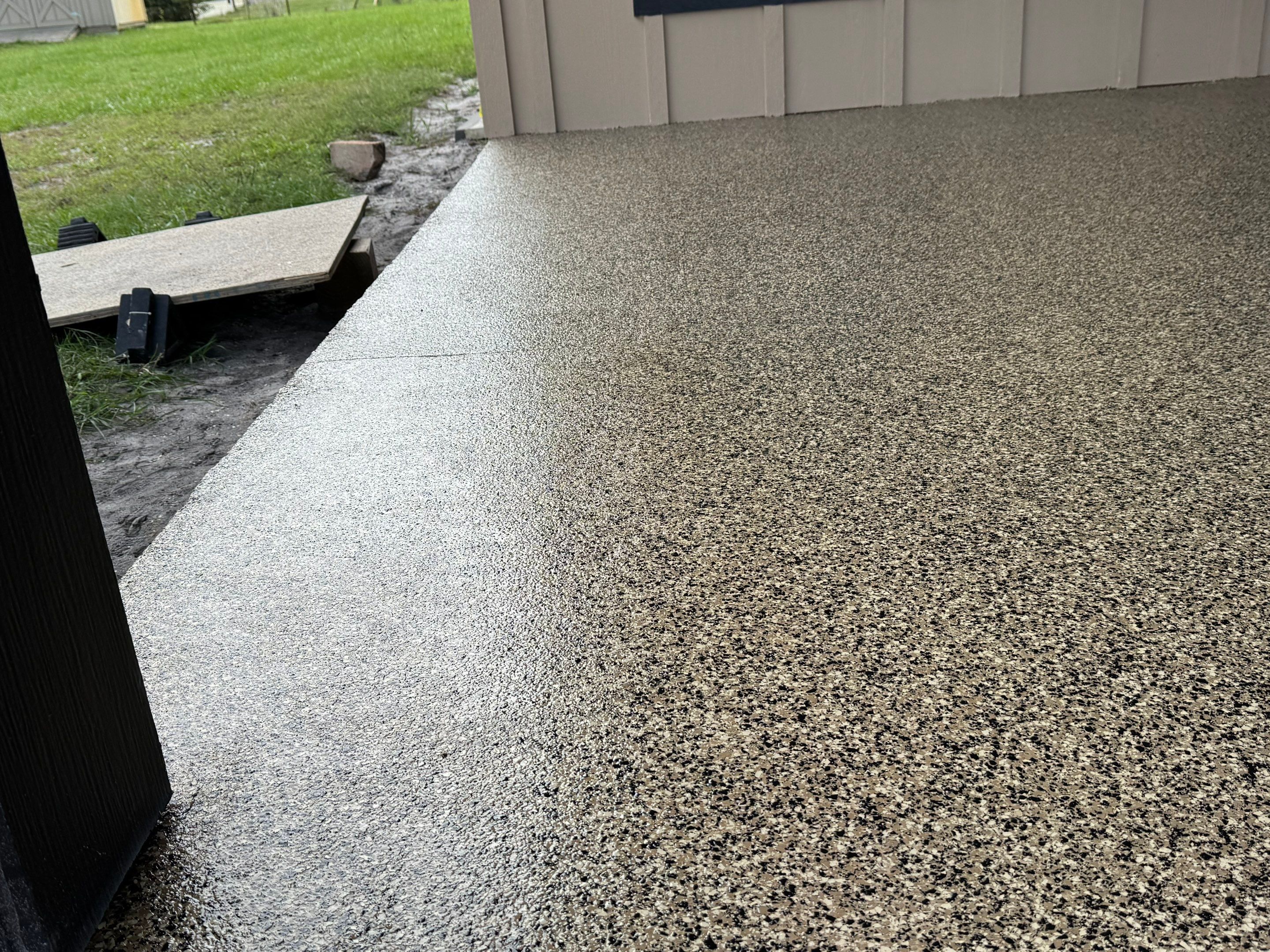 Carport in Hawthorne, FLin Aztec Beige by Cross Creek Concrete Coatings