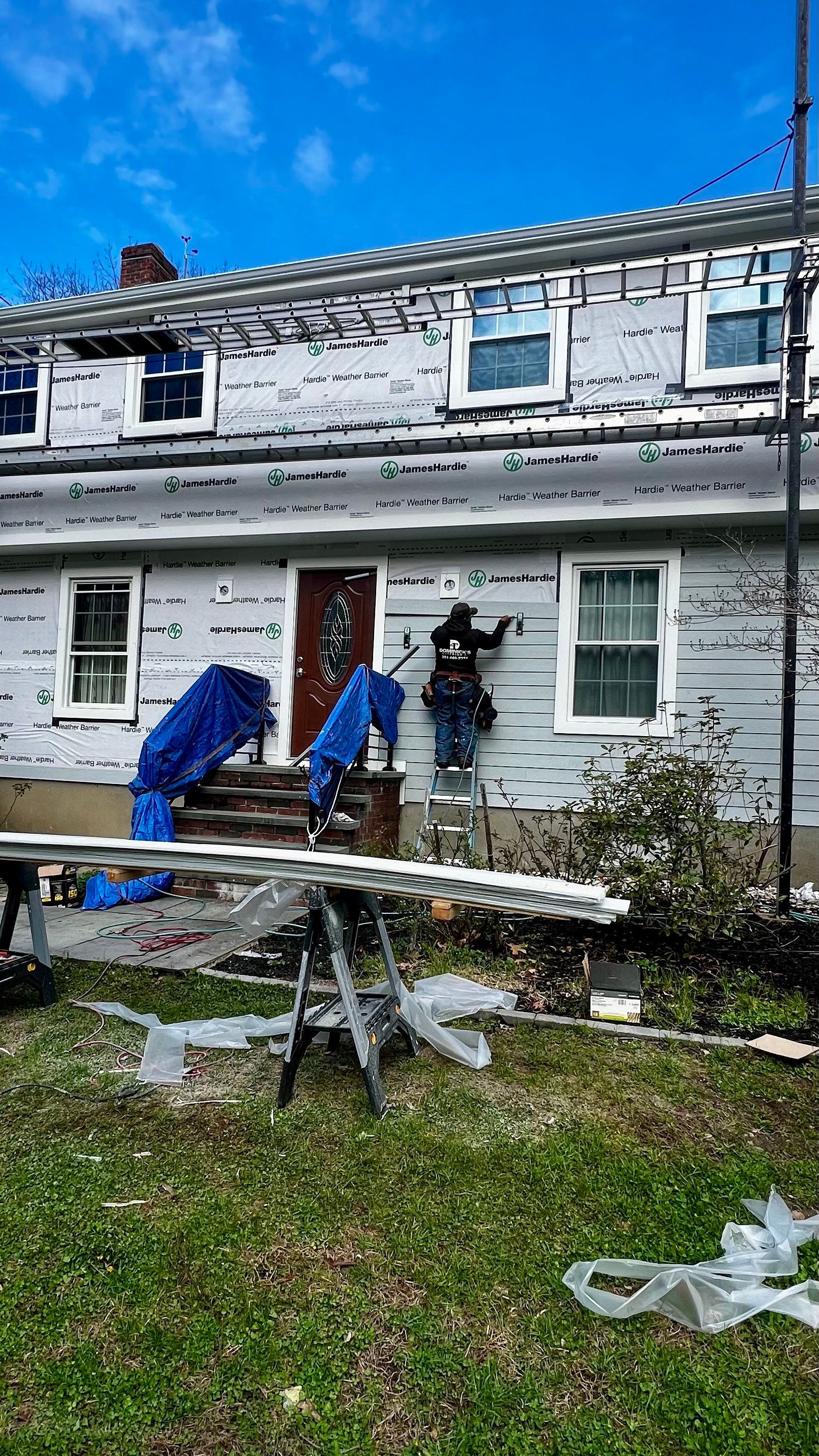 Custom window trim work and siding replacement in Dover, MA by UBrothers Construction