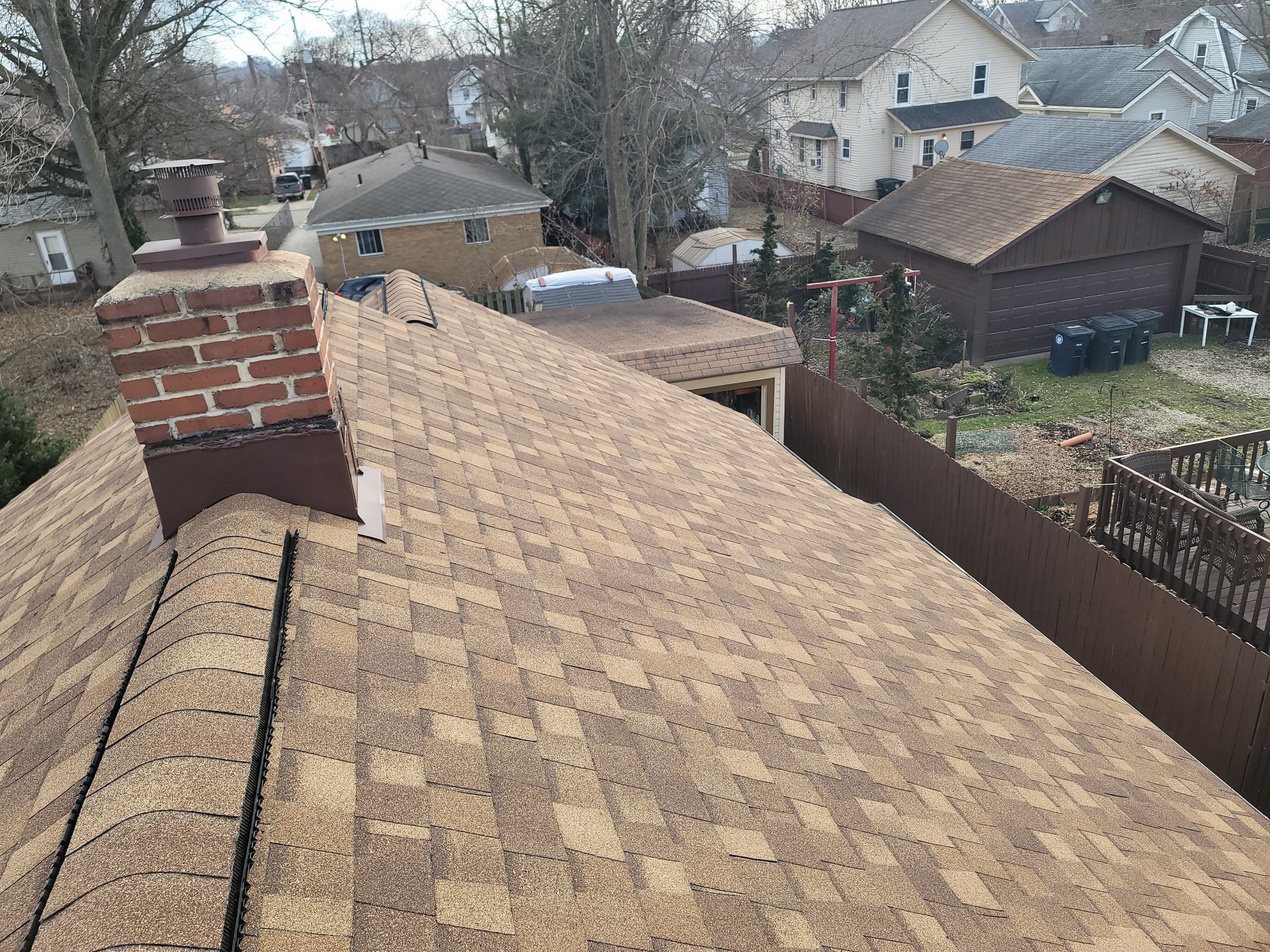 Atlas Pinnacle, Color: Morning Harvest, Drip Edge: Royal Brown by Eagle Eye Roofing