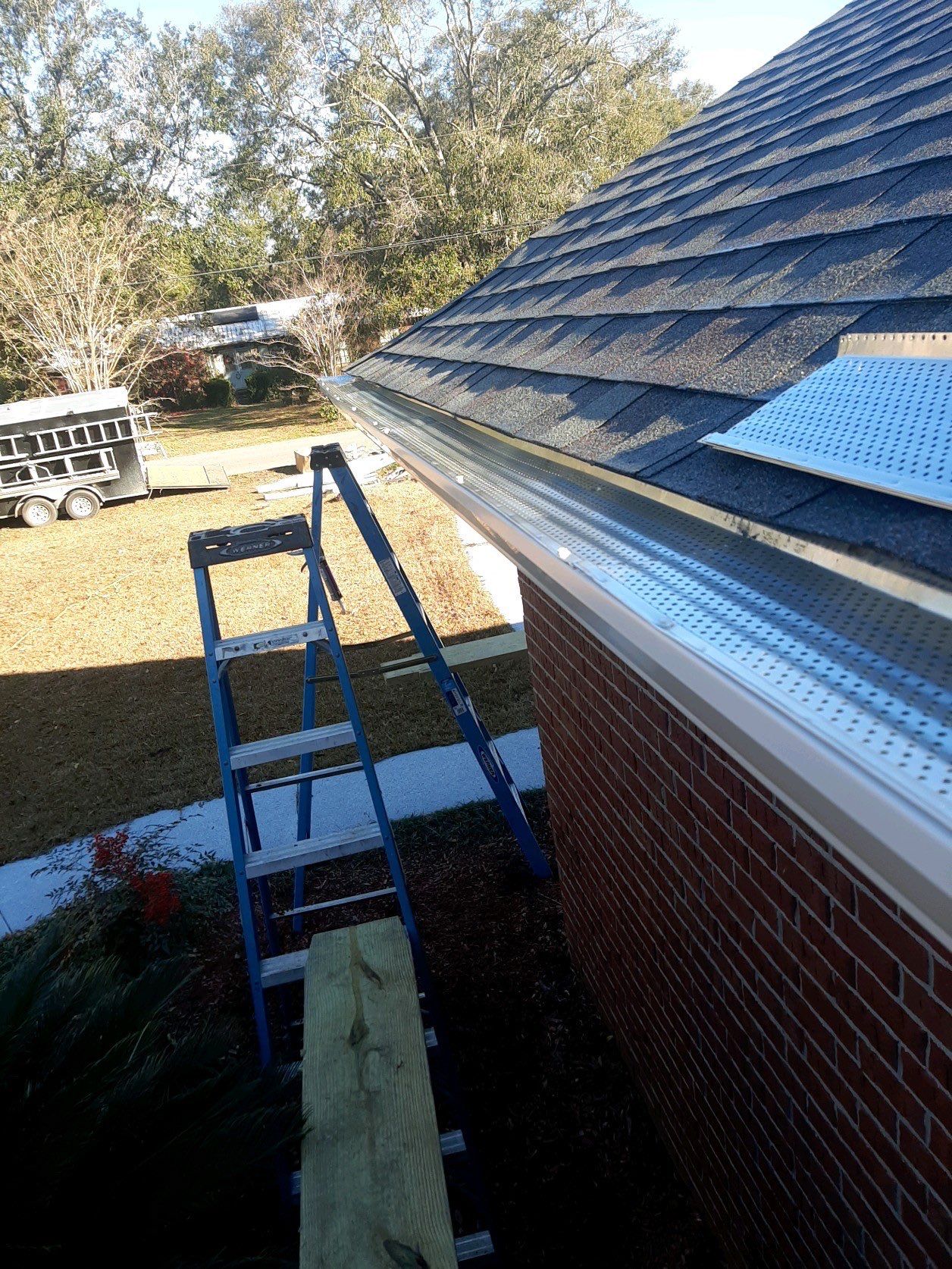 Gutter Installation using K-Style Seamless Gutters in Milton FL by Gutter Professors