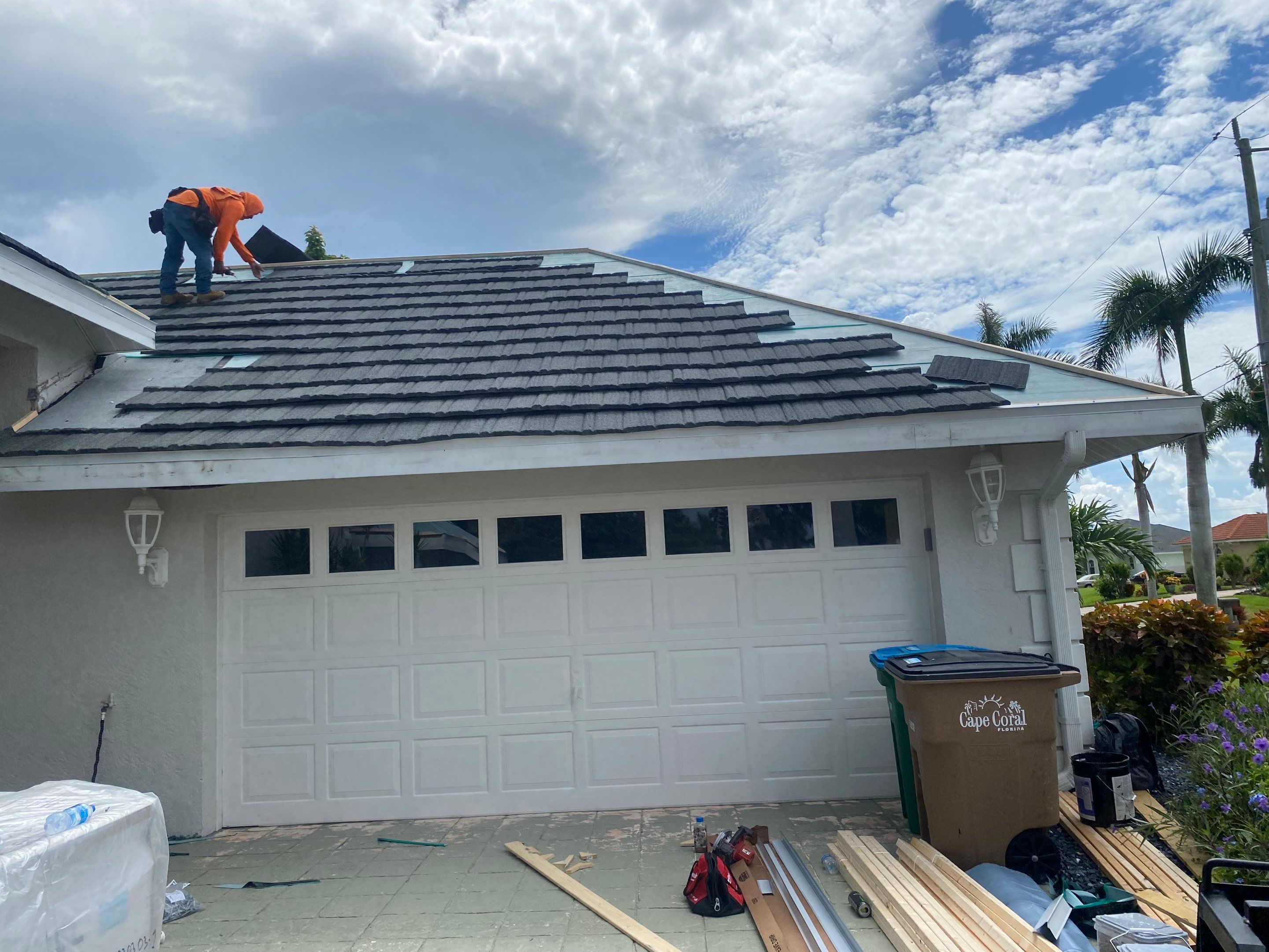 SW Cape Coral Stone Coated Steel Roof Installation by Four Peaks Roofing