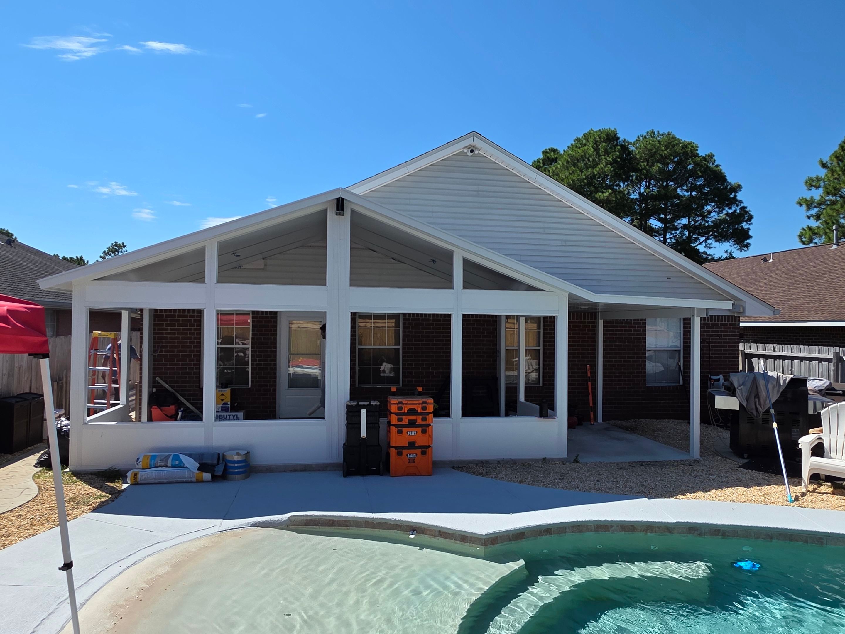 Fort Walton Beach Poolside Screen Room & Patio Cover by Titan Sunrooms