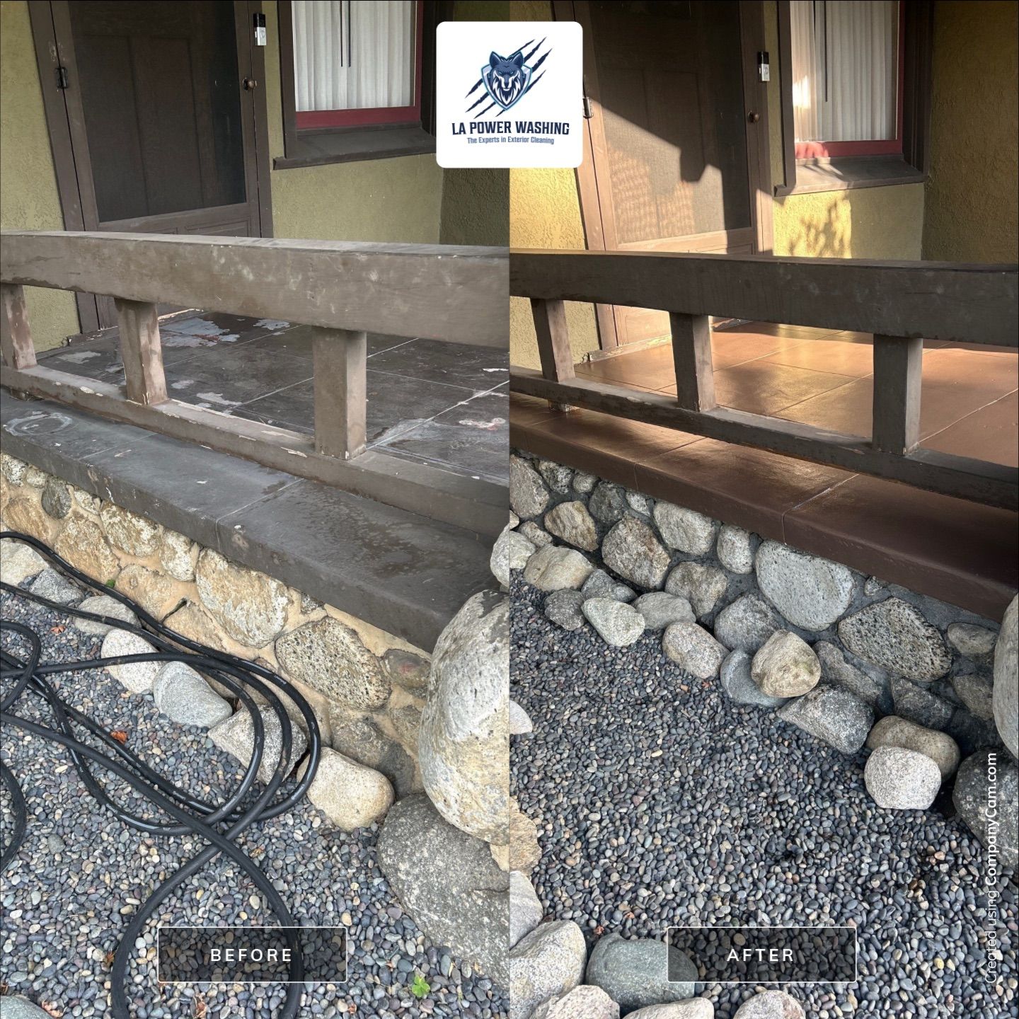 Sandblastig & Staining Front Concrete Porch In Los Angeles, CA by La Power Washing Inc