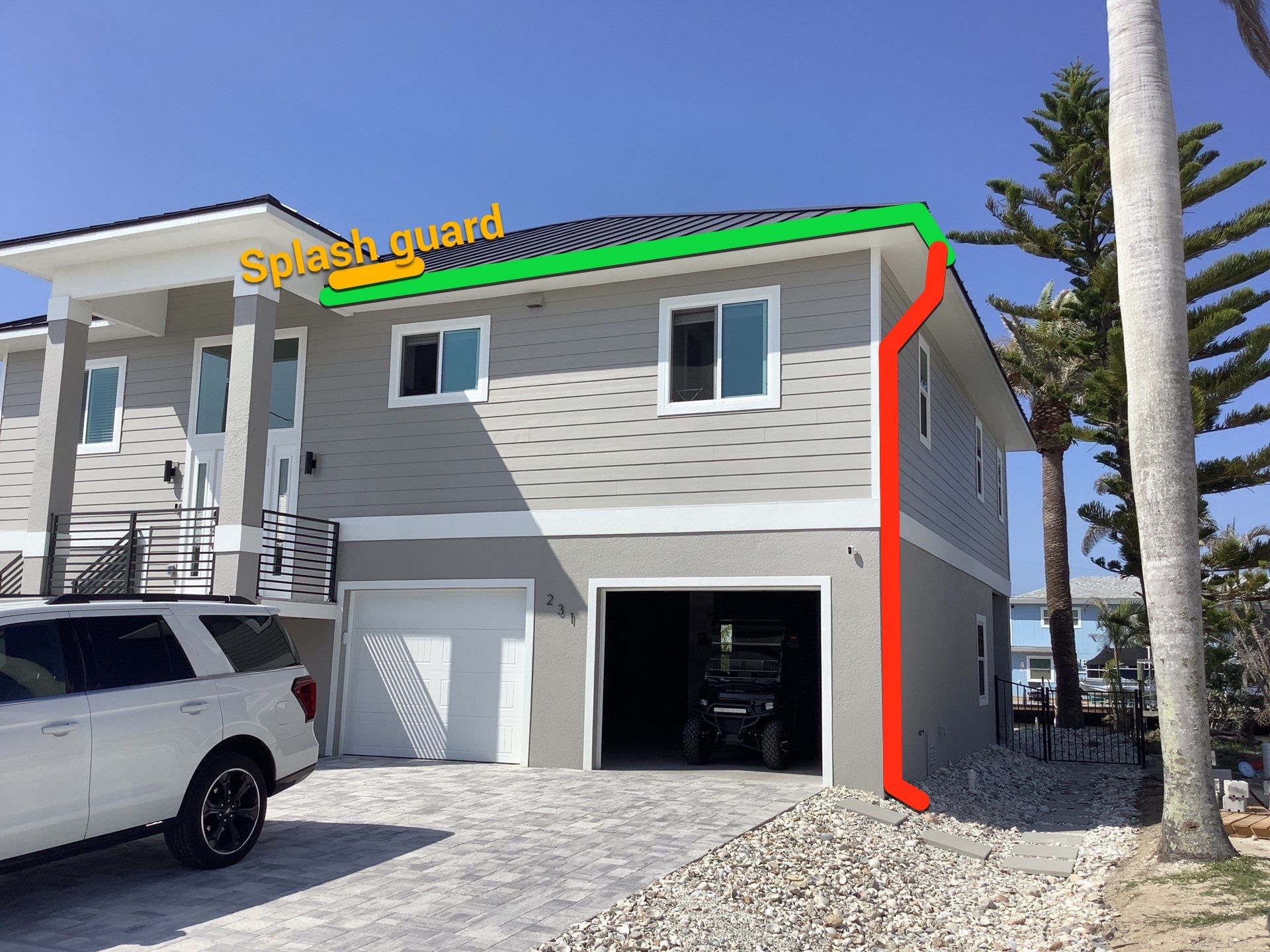 Custom Black Seamless Gutter in Fort Myers Beach FL by Gutter Professors