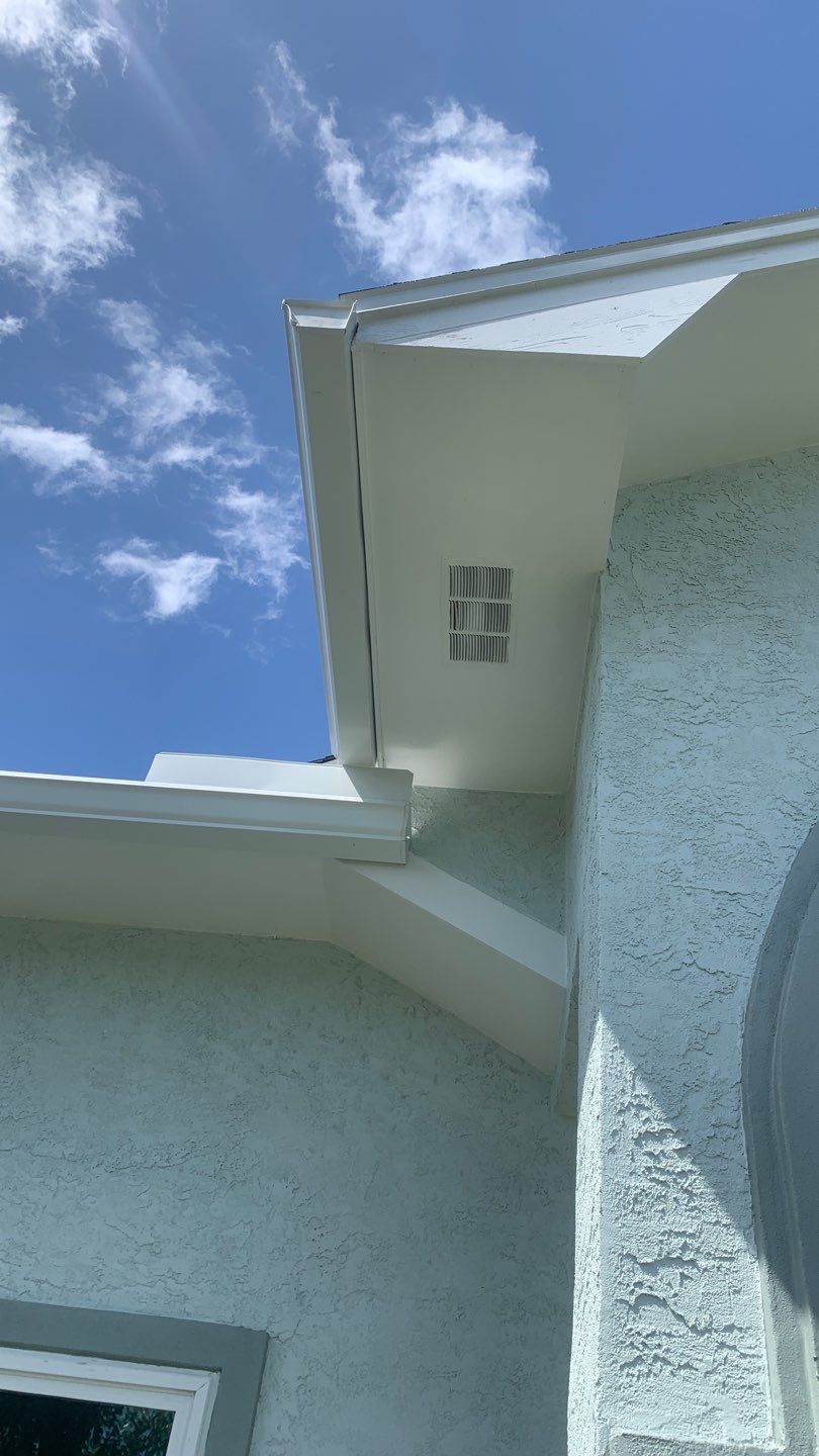 Seamless Gutter Installation using White K-Style Seamless Gutters by Gutter Professors