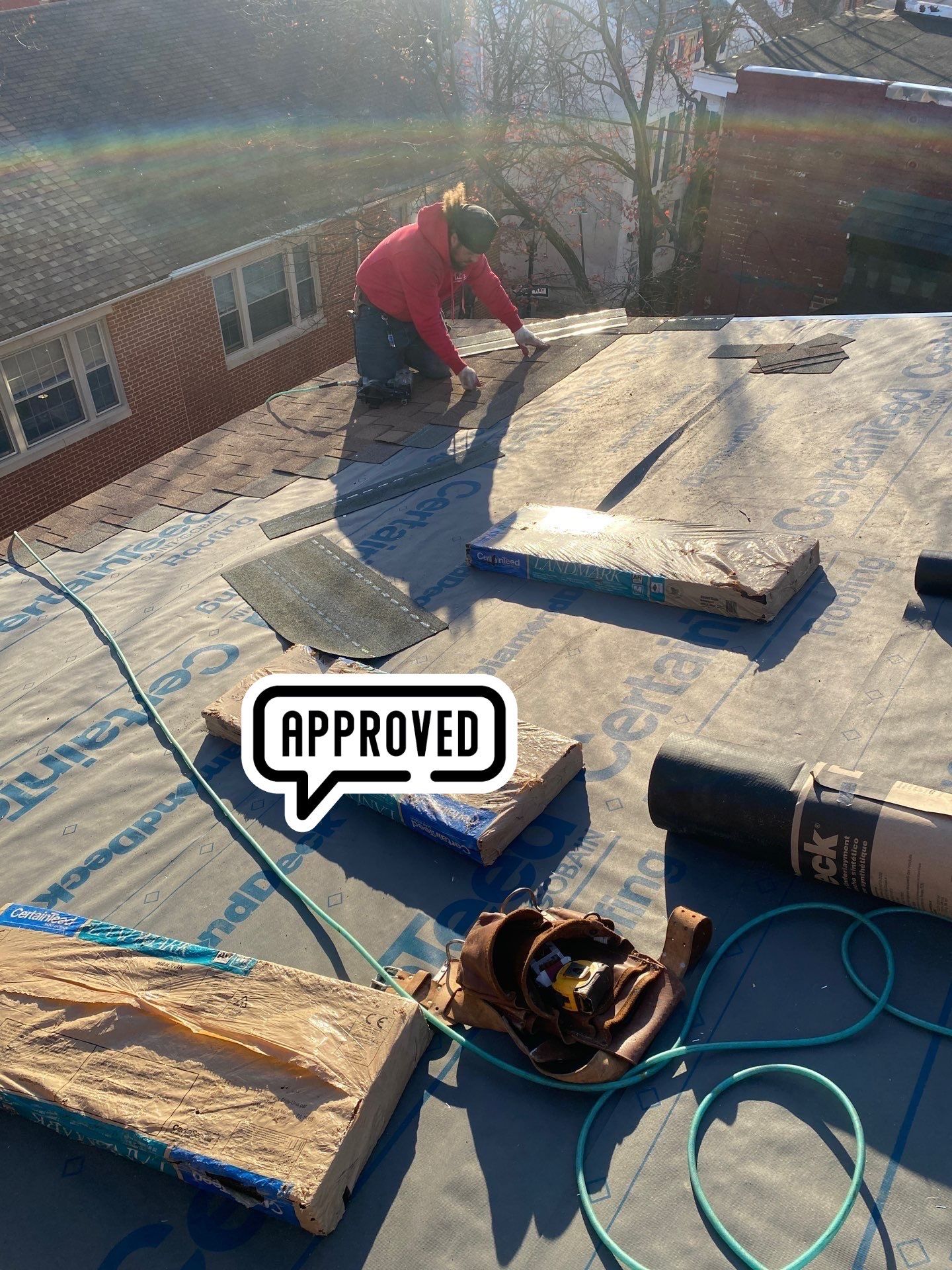 Residential Roofing Installation using Landmark Shingles by Alpha Design Services