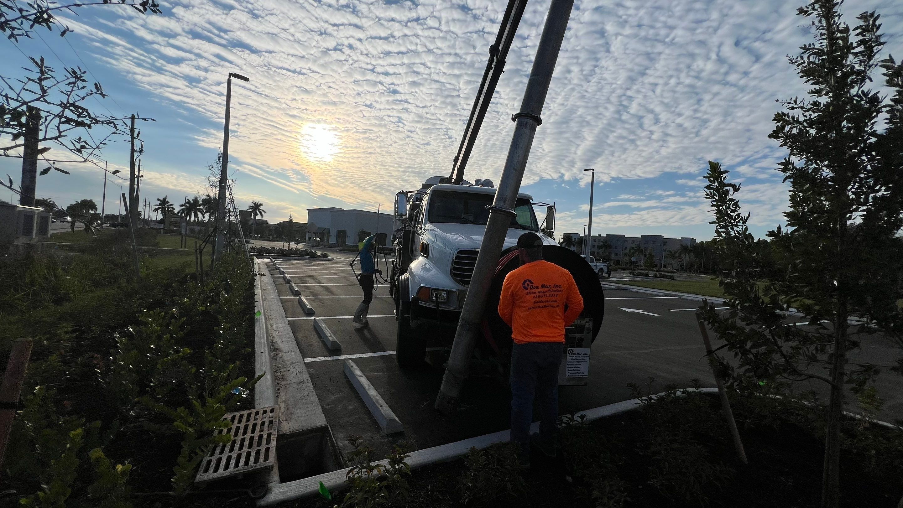 New Construction Commercial Parcel Stormwater System Cleaning by Don Mar, Inc. Storm Water Solutions