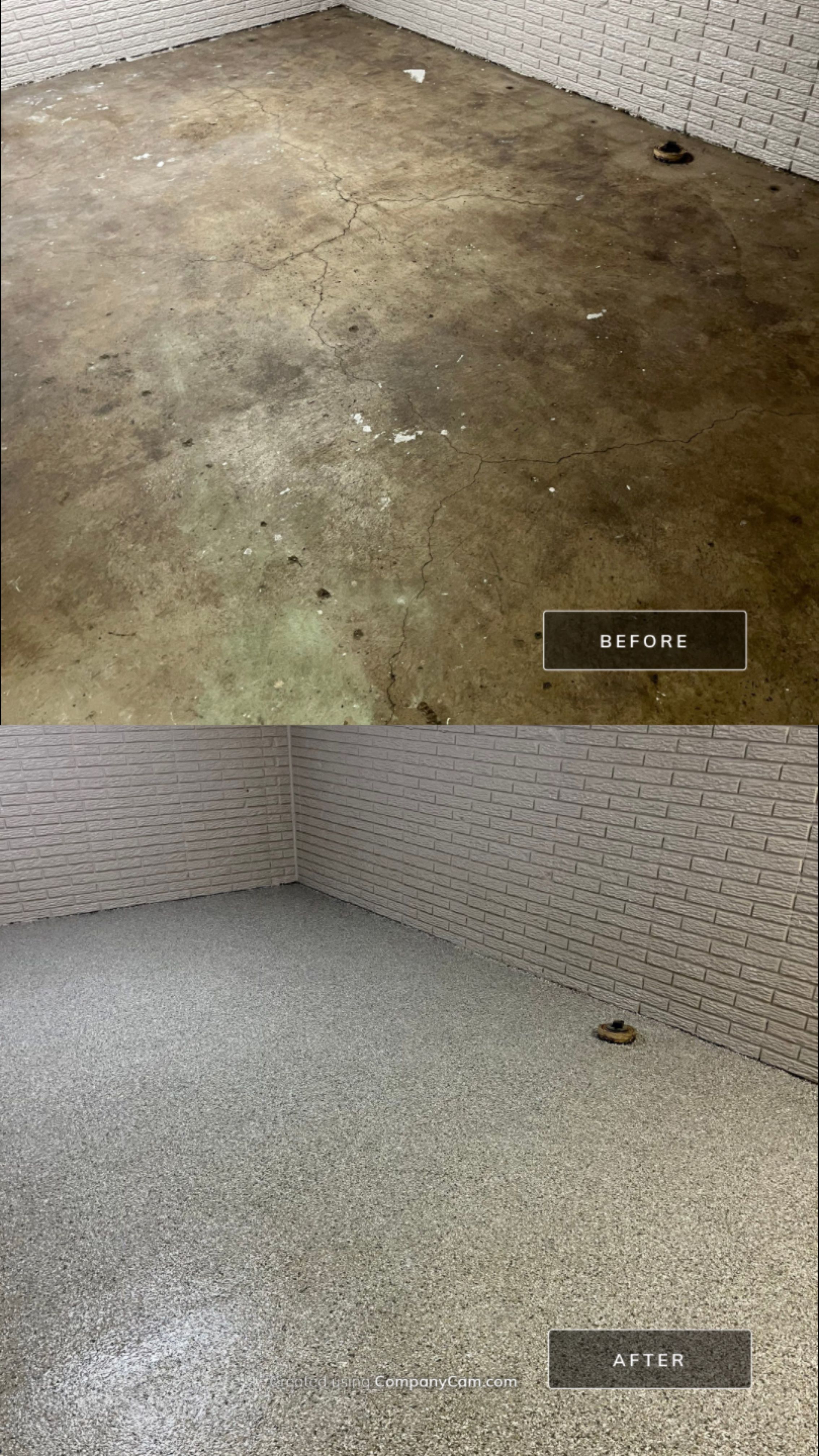Basement Concrete Coating using Mount Everest Flakes by Revival Concrete Coatings