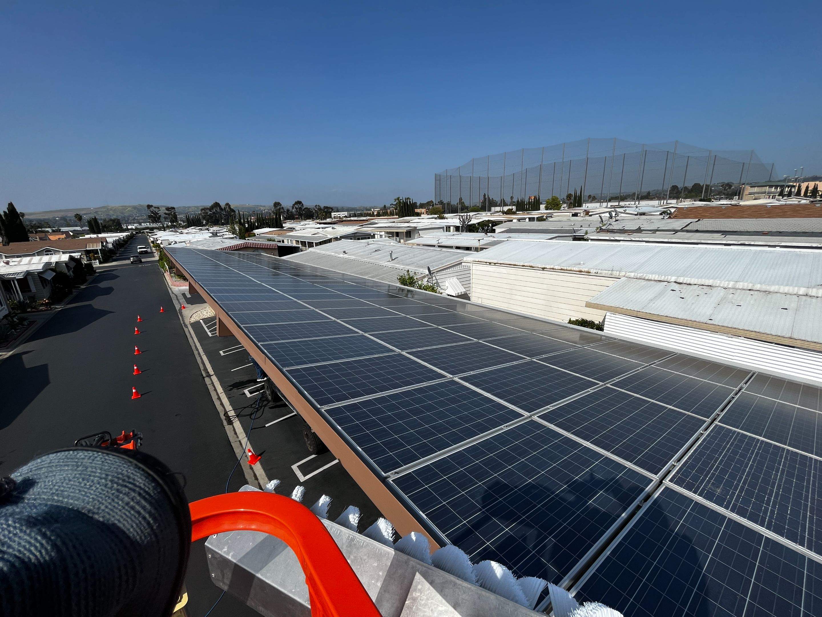 Carport Solar Panel Cleaning in Rowland Heights by Palm Coast Solar Cleaning