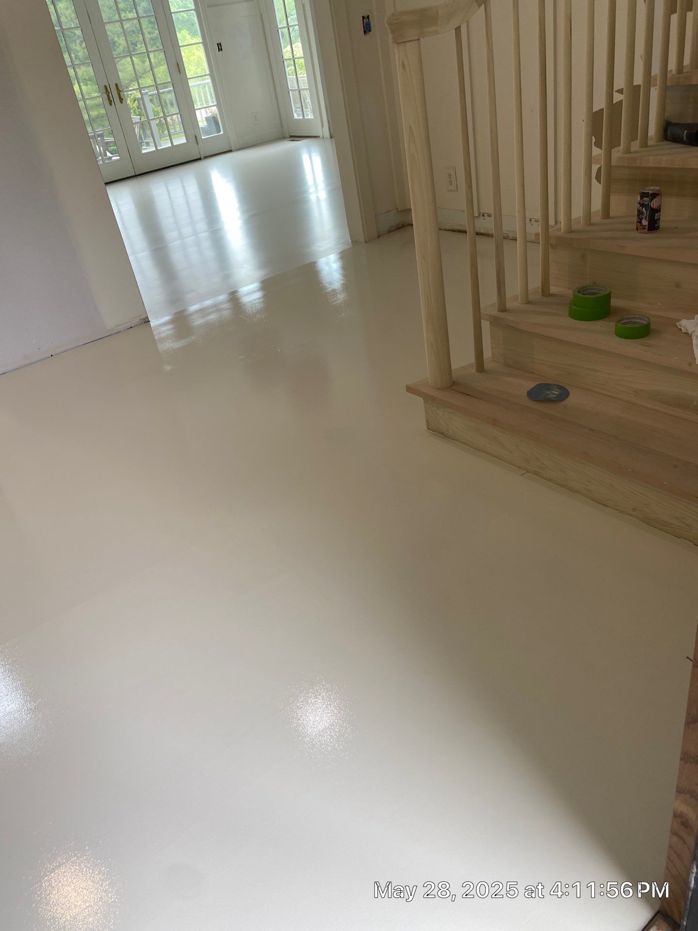 Paint the brand new maple floor...WHITE! Designer-driven project is a showstopper! by RTBaldwin Hardwood Floors