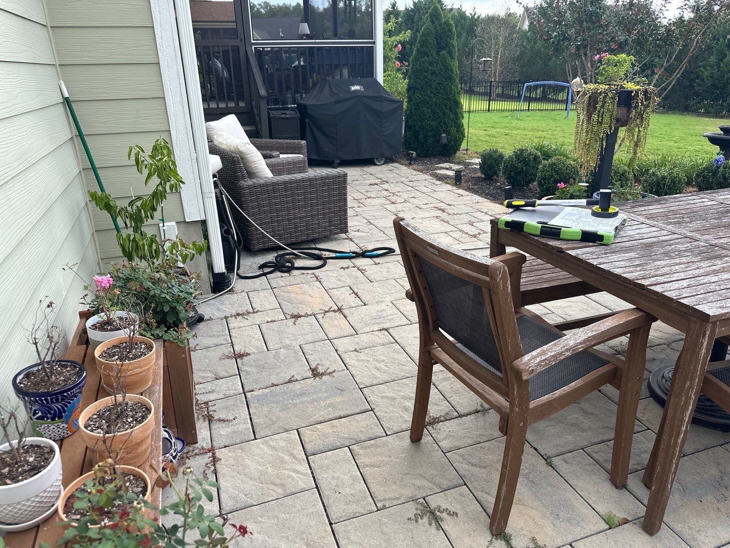 Patio using Wood Sealant, Top Coat, and PolySand by DuraSeal