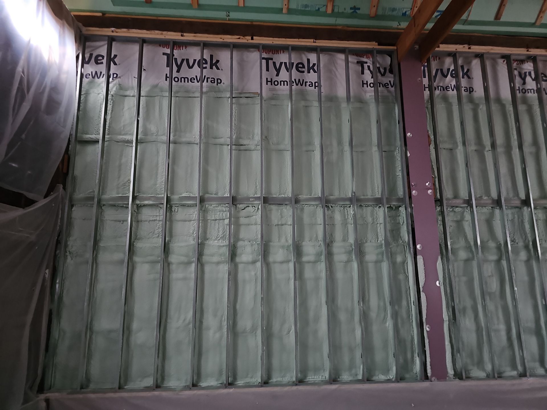 Exterior Installation using Closed Cell Spray Foam by NYS Foam & Energy