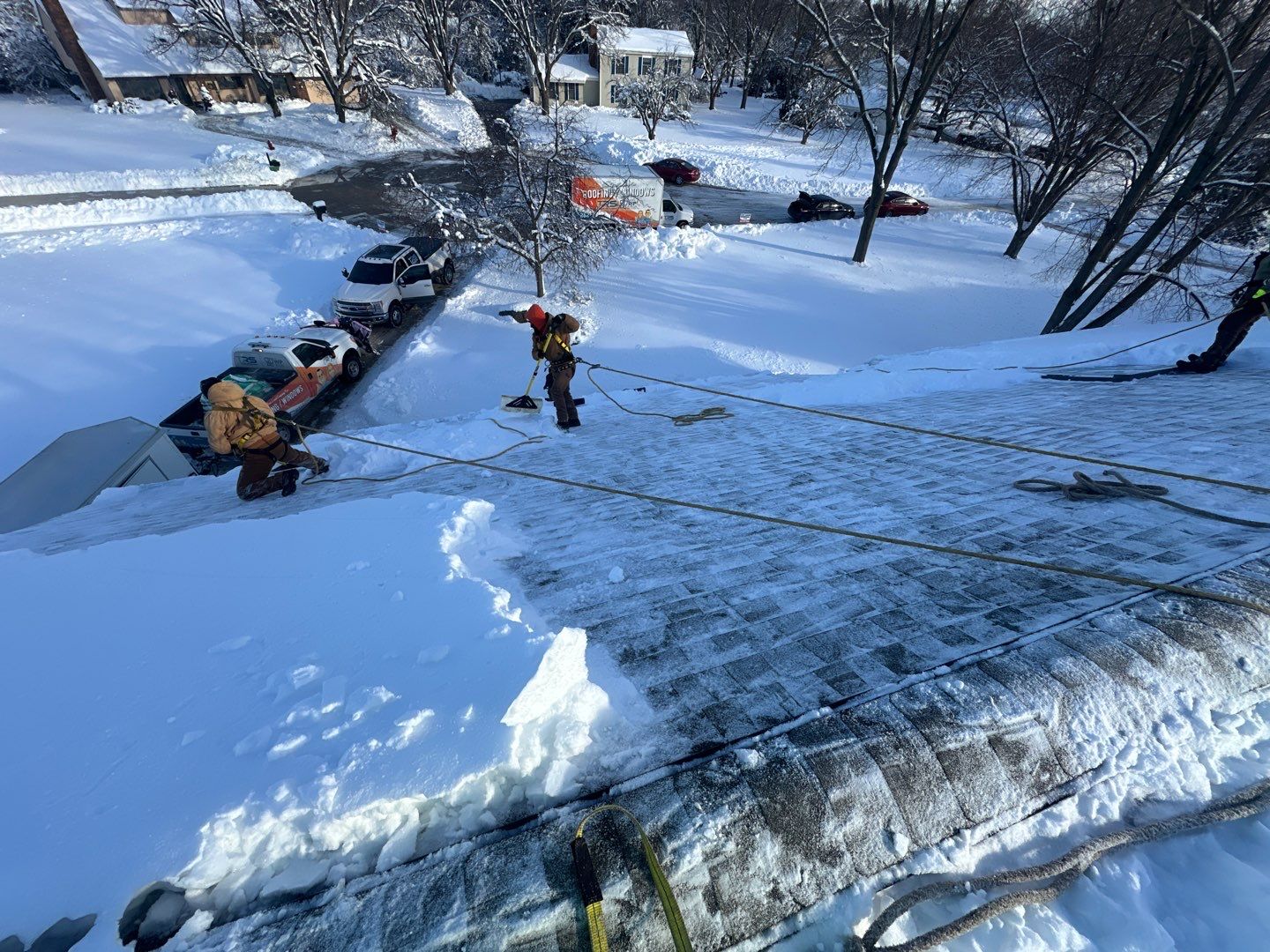 Roof Snow And Ice Dam Removal using Steamer by Stendahl Services