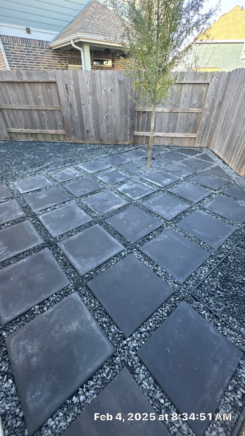 🌿💧 Mary Anne’s Backyard Upgrade – Drainage & Gravel Solution  Every great outdoor space starts with a strong foundation—and for Mary Anne, that meant tackling her backyard drainage challenges first.  Our team stepped in to improve the current drainage system, ensuring stormwater flows naturally away from the foundation. This not only protects the property but also sets the stage for a long-lasting, low-maintenance backyard.  Once the flow was under control, we moved on to creating a new gravel area, complete with fresh leveling, grading, and compaction. By combining proper drainage with durable materials, we built a space that’s as functional as it is clean and polished.  🛠 Project Highlights  Drainage Improvements – installed PVC system to redirect water and prevent pooling.  Gravel Installation – black star gravel compacted over weed blocker for strength and beauty.  Paver Additions – functional stepping areas designed for both style and convenience.  Material Upgrades – premium weed blocker, bend-a-board edging, and drainage stacks.  ✅ Result: Mary Anne now enjoys a backyard that is secure, low-maintenance, and ready for future features like a fire pit or expanded patio.  💡 At Texas Urban Elements, Alejandro and his team of handcrafted specialists focus on long-term solutions—blending design, drainage, and durability into every project.  📢 Ready to protect your home while upgrading your outdoor space? Let’s design your solution today. by Texas Urban Elements