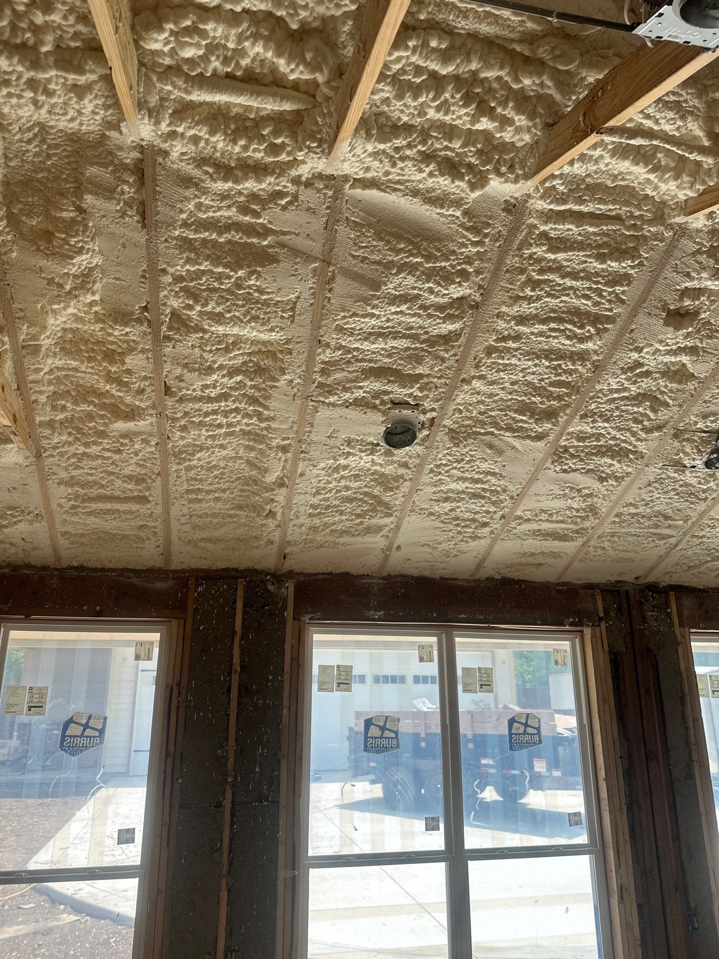 Open cell spray foam & rockwool job completed in Dallas TX by Apex Insulation Solutions