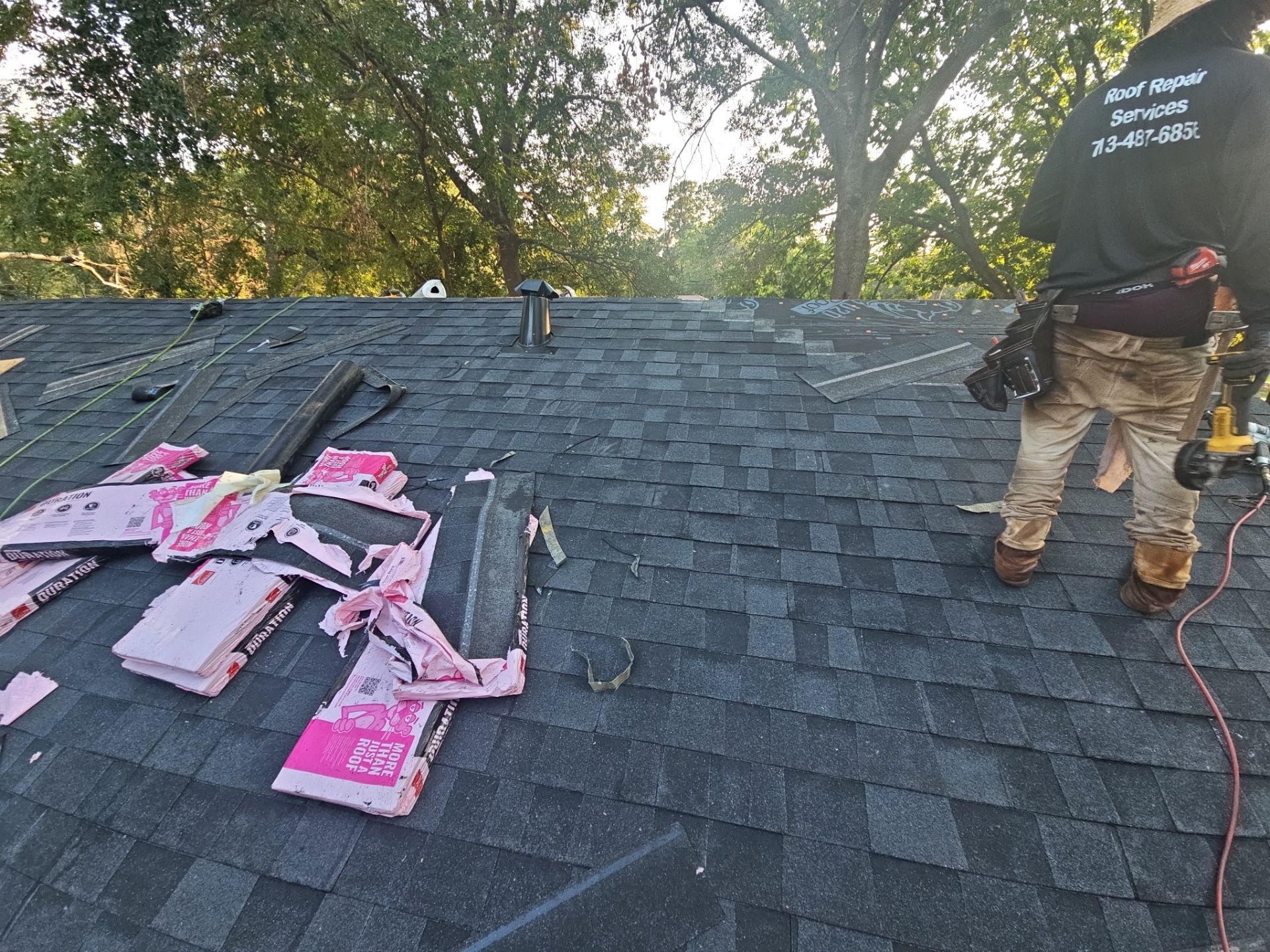 Residential Roofing Installation using Owen's Corning Duration (Lifetime) Shingles by Roof Repair Company
