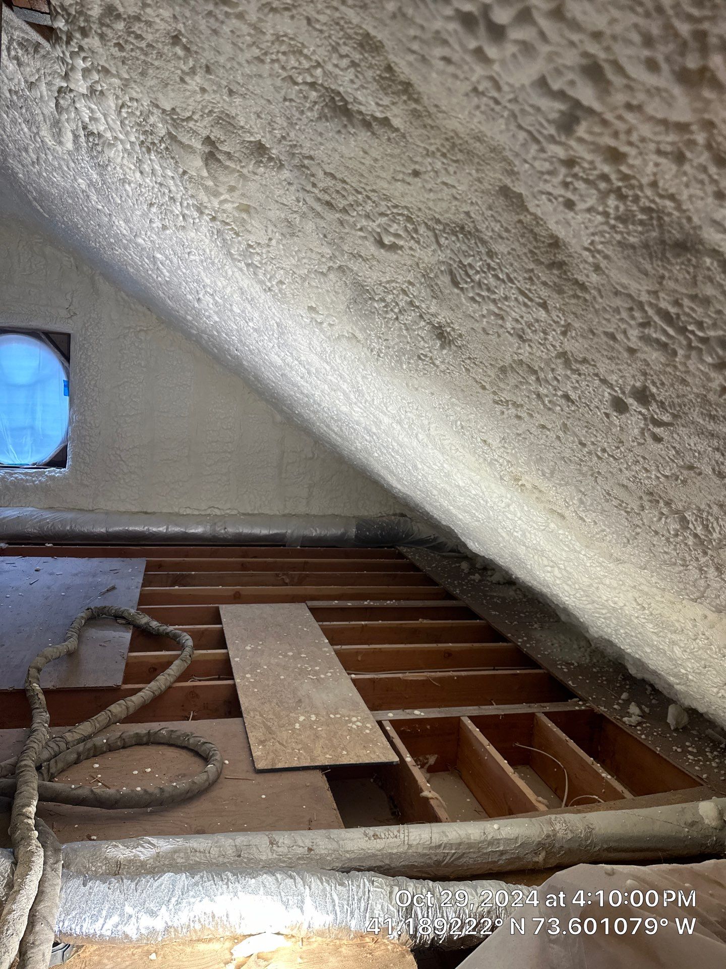 Attic Insulation using open cell spray foam by NYS Foam & Energy