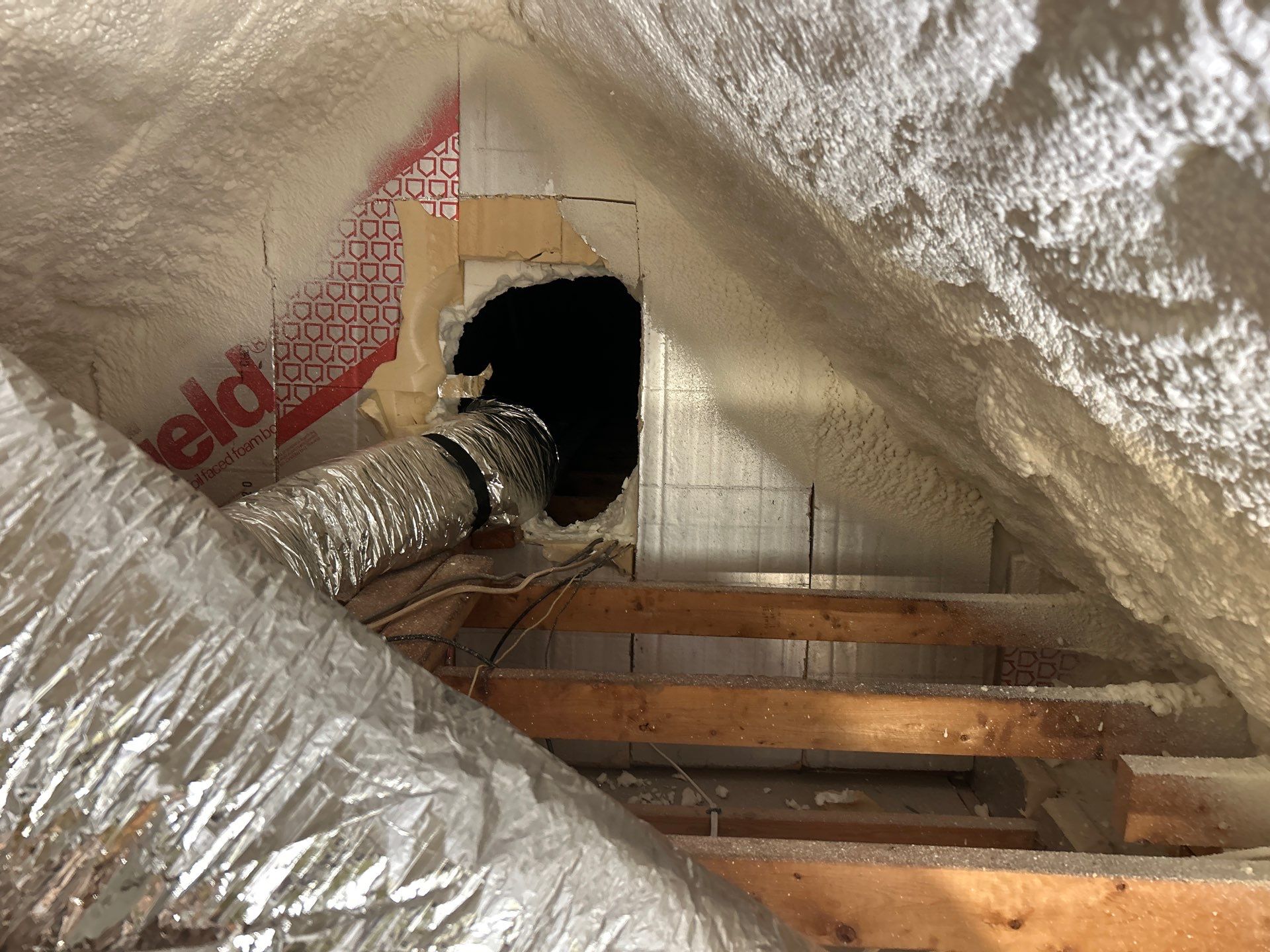 Attic Insulation using Closed Cell Spray Foam by NYS Foam & Energy