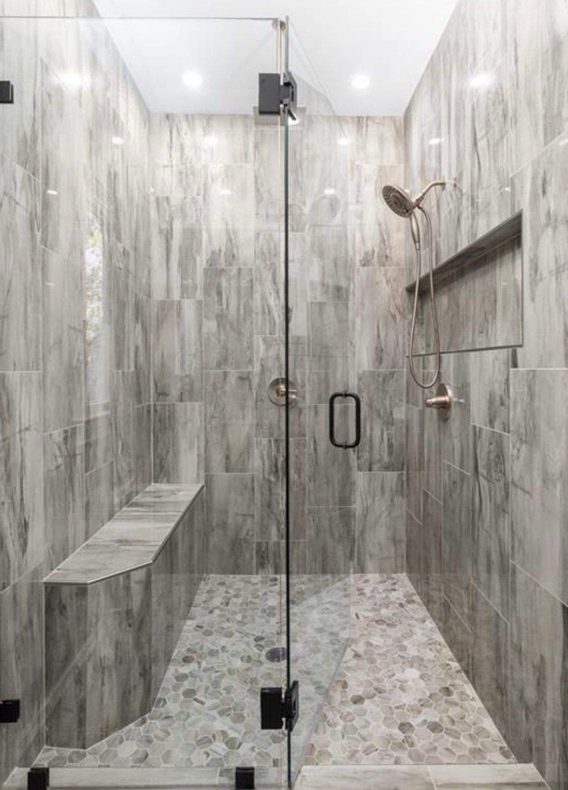 Georgeous Master Bath with heated floors by Footprints Bath and Tile of East Atlanta