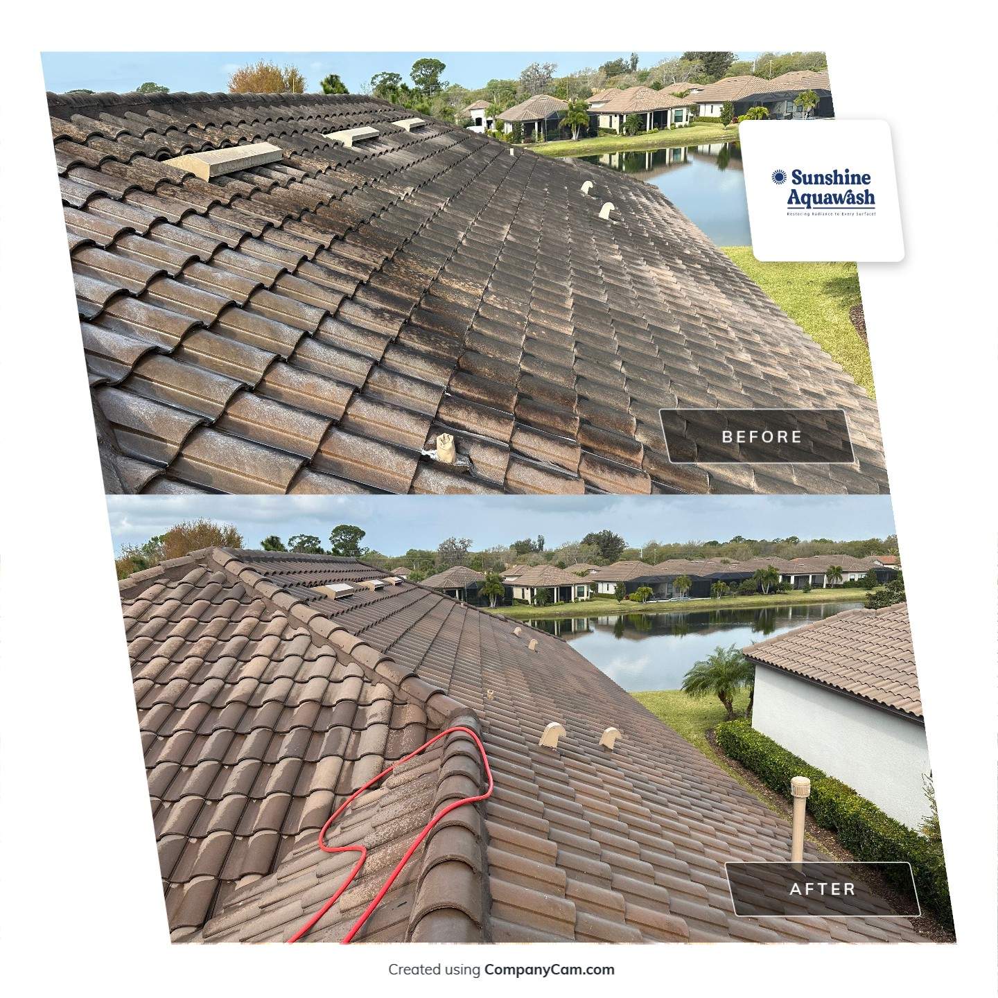 Concrete Tile Roof, Paver Pool Deck, Screen Enclosure & Driveway Cleaning in Artisan Lakes Esplanade, Palmetto, FL | Sunshine AquaWash by Sunshine AquaWash
