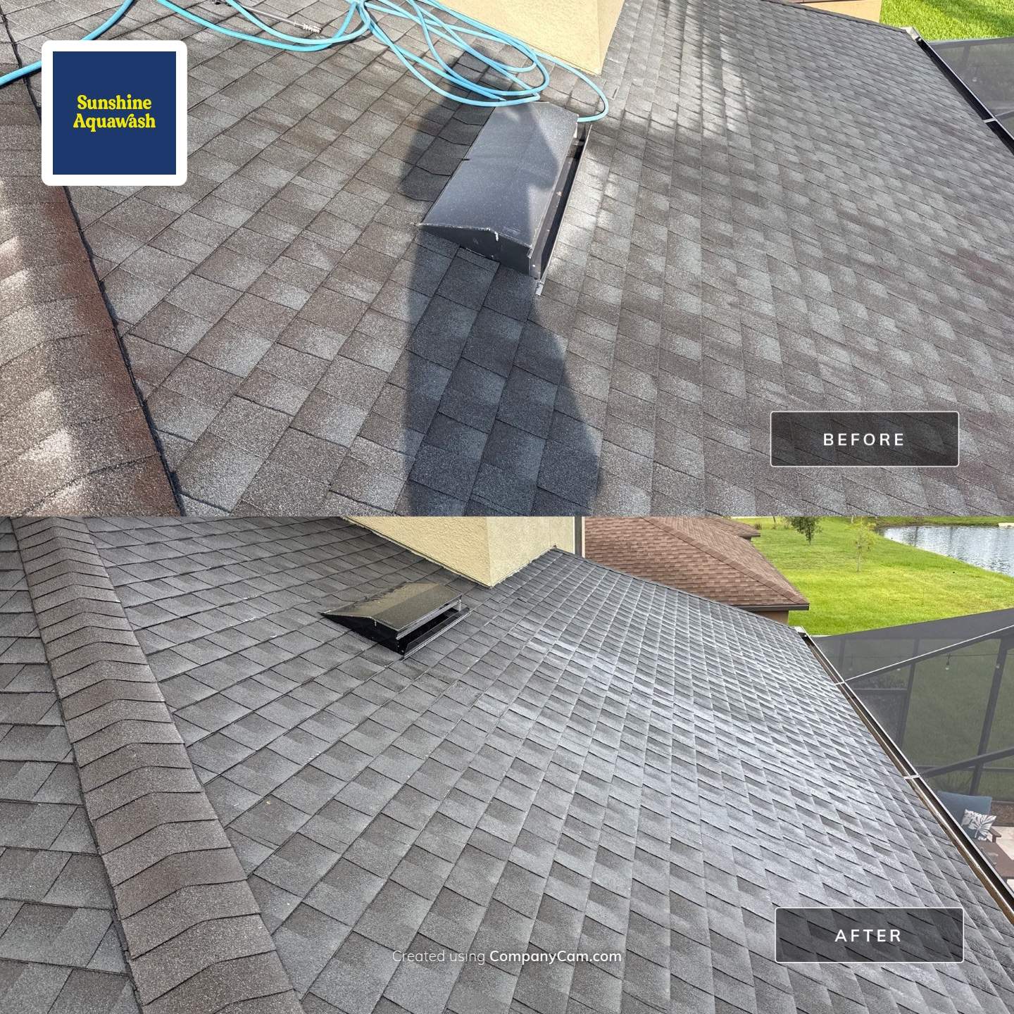 2-Story Asphalt Shingle Roof Cleaning & House Wash – Cypress Mill, Sun City Center, FL by Sunshine AquaWash