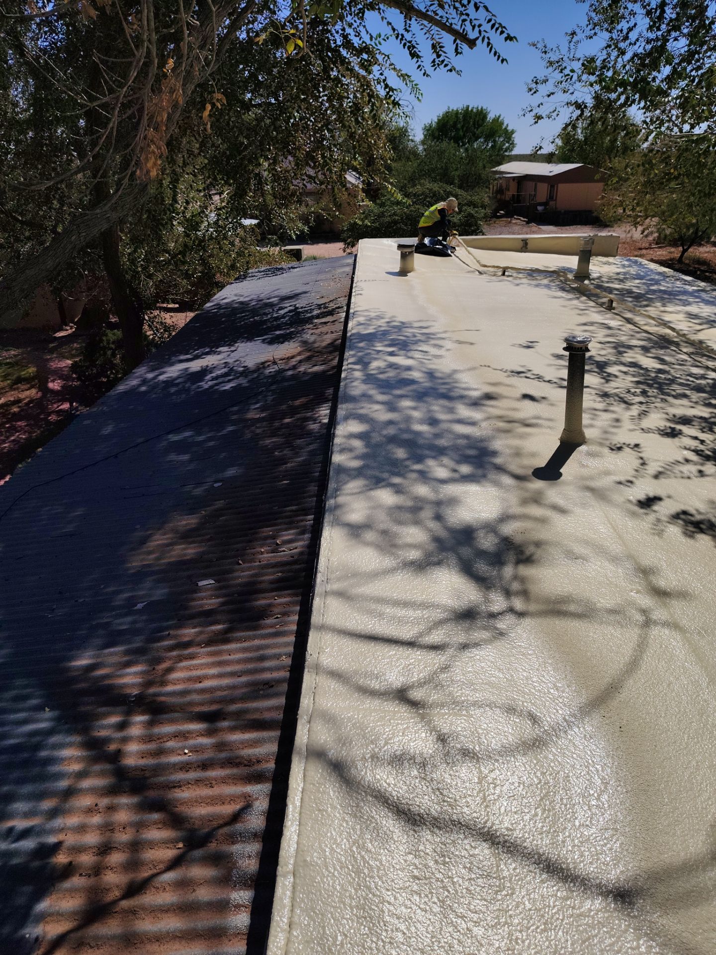 Residential roof application by SPF Services 