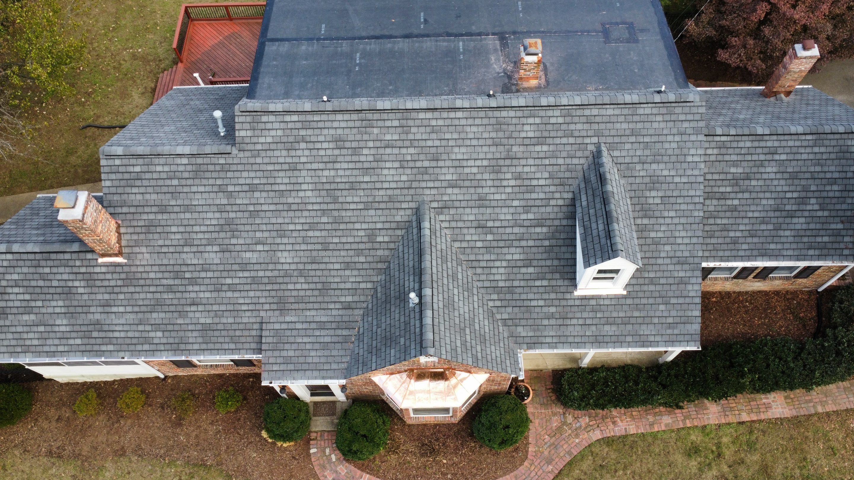 GAF Slateline Shingles with Copper Standing Seam and Flashings by Undersun Roofing 