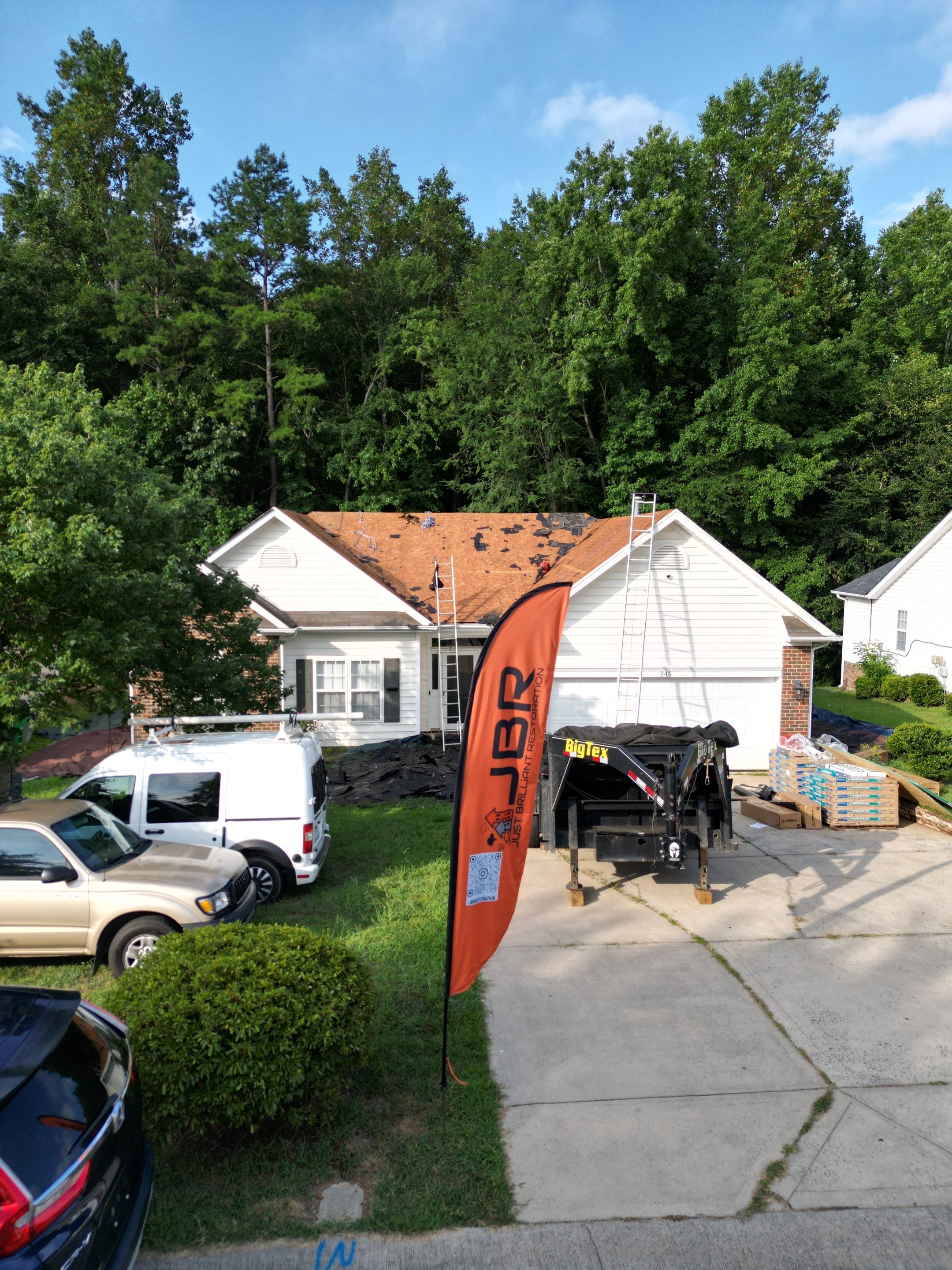 Roof replacement by hail and wind damage by Just Brilliant Restoration JBR