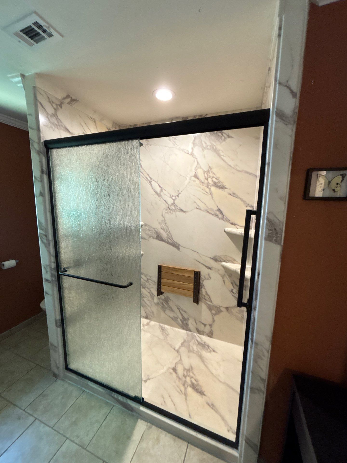 Tub to walk in shower and new free-standing tub in Canyon Lake by Lane Lauritsen - The Hill Country, Texas