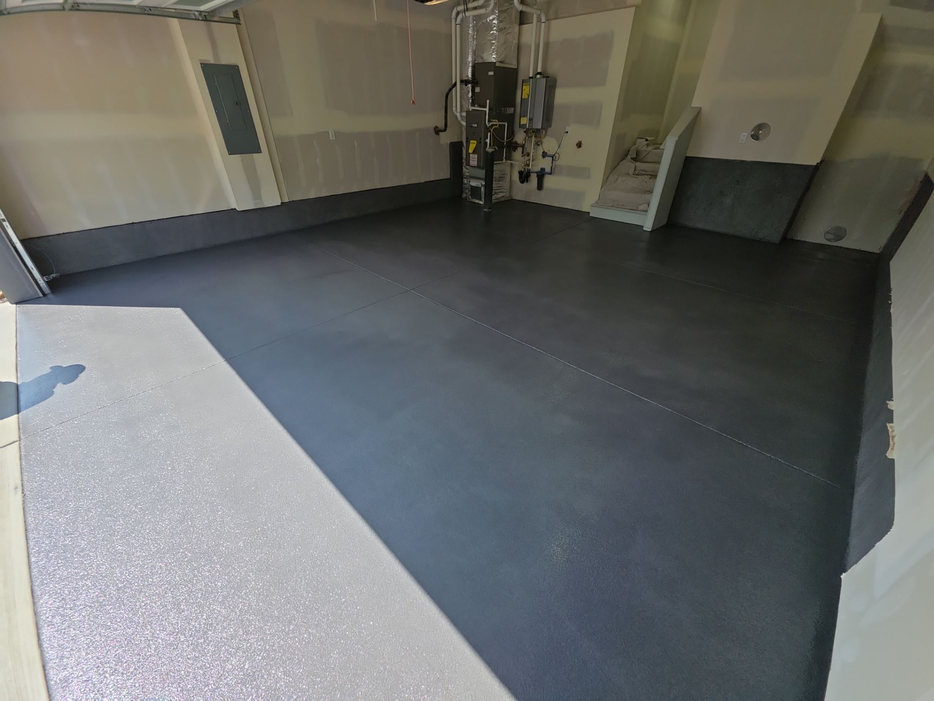 Garage Transformation using Battleship Hybrid by Croc Coatings, LLC