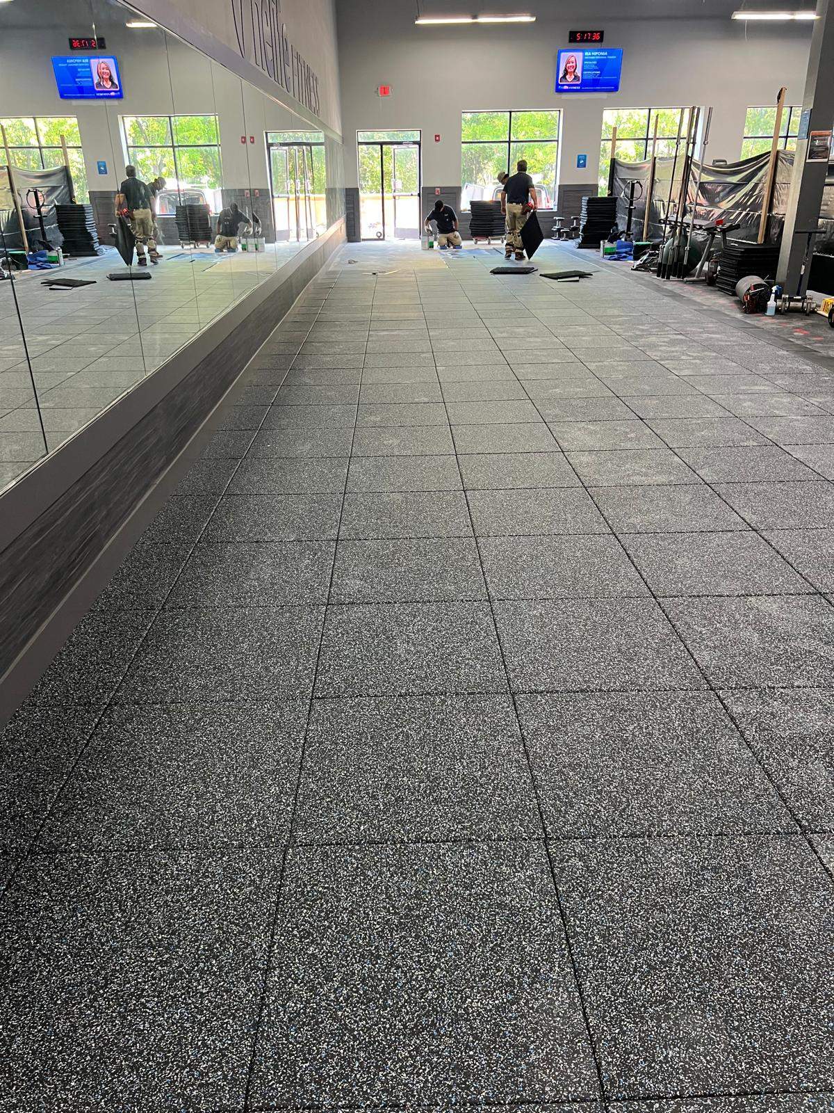 Burke OLF - Wall protection and rubber monster tiles installation by Nova HomeWorks 