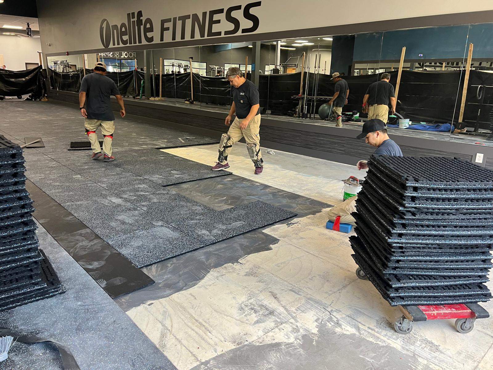Burke OLF - Wall protection and rubber monster tiles installation by Nova HomeWorks 