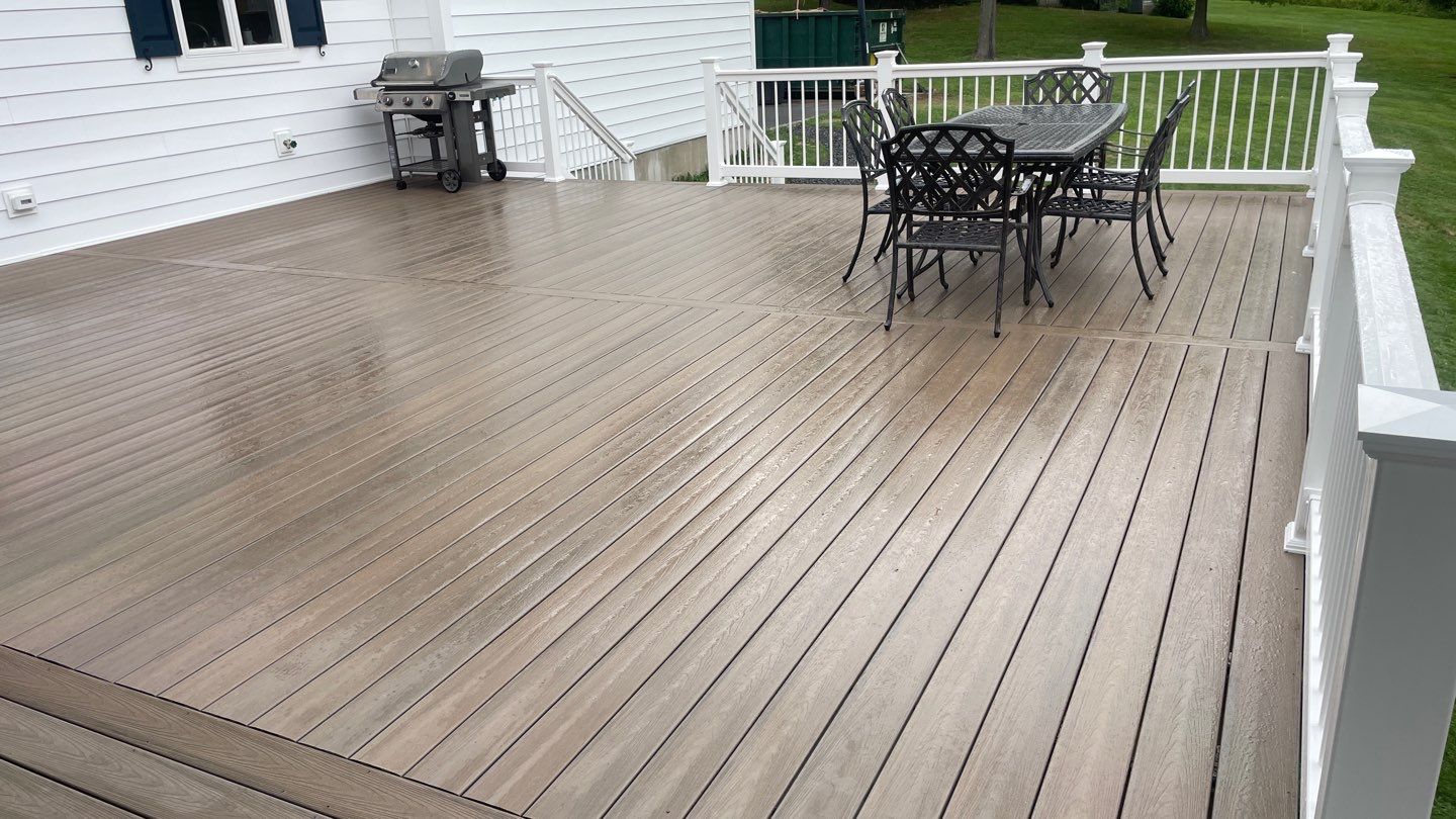 New Deck with A-Frame Style Roof by deck guardian