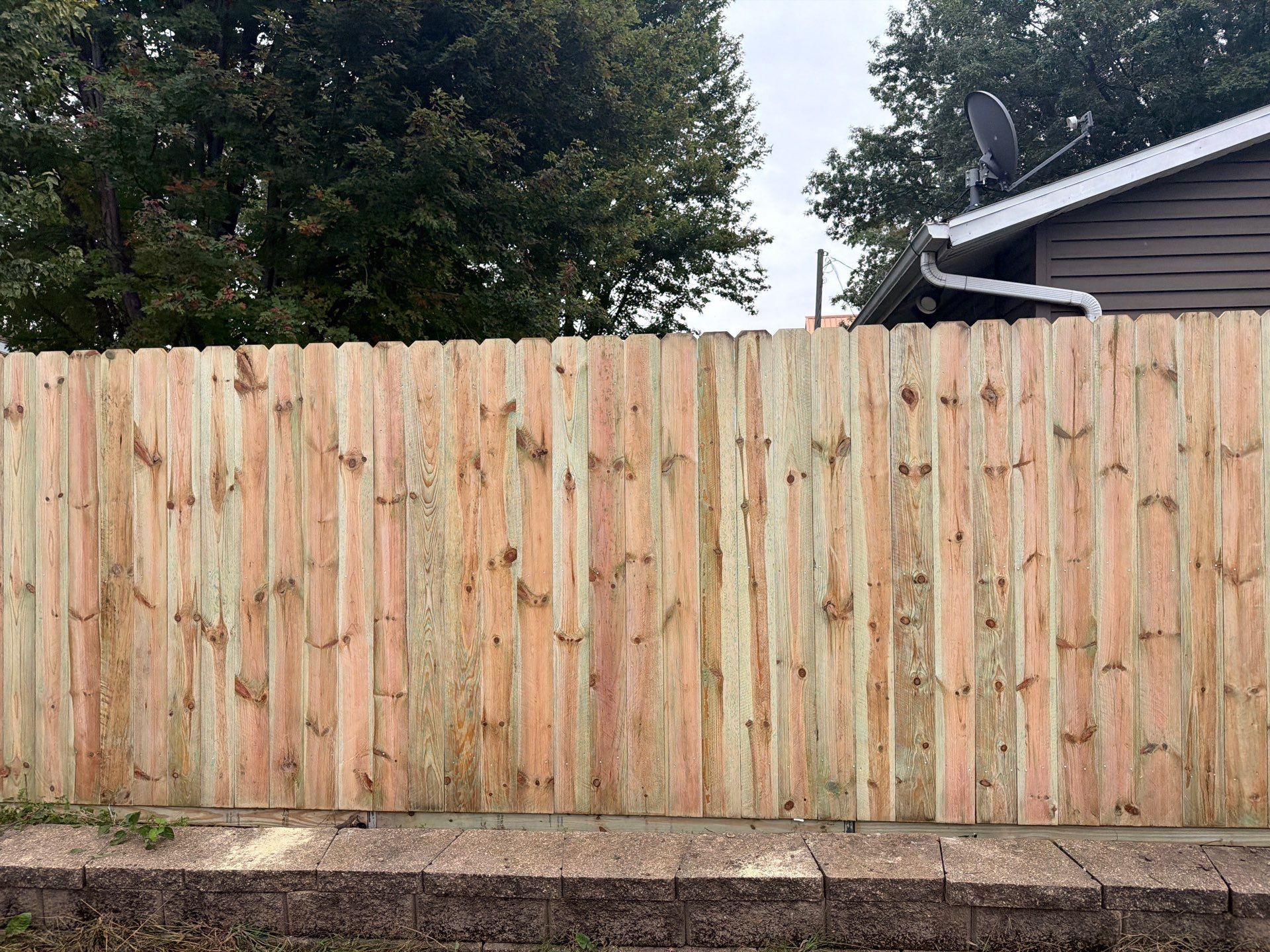 Custom Wood Privacy and Black Chain Link Fence in Hudson by Perfect Picket Fence and Stain