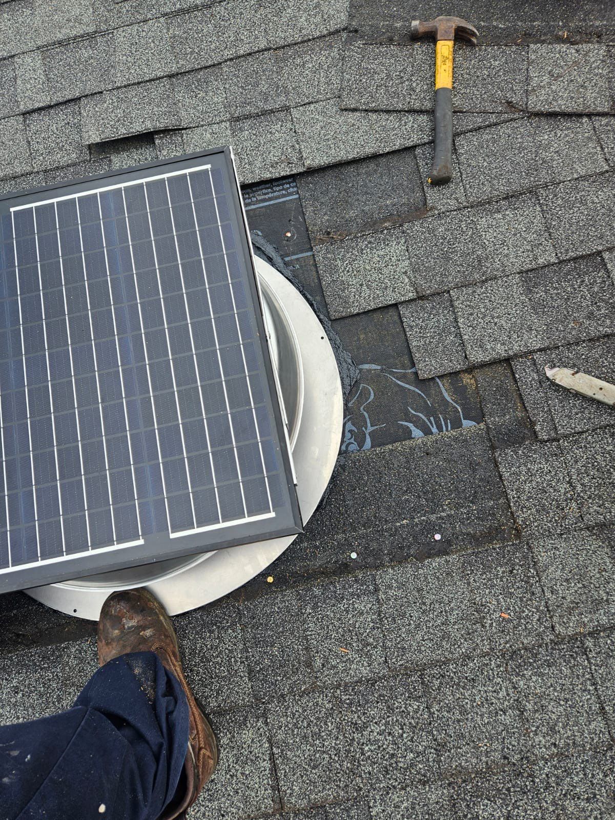 Residential Roofing Repair using Shingle and Solar Exhaust Fan Install by Four Peaks Roofing