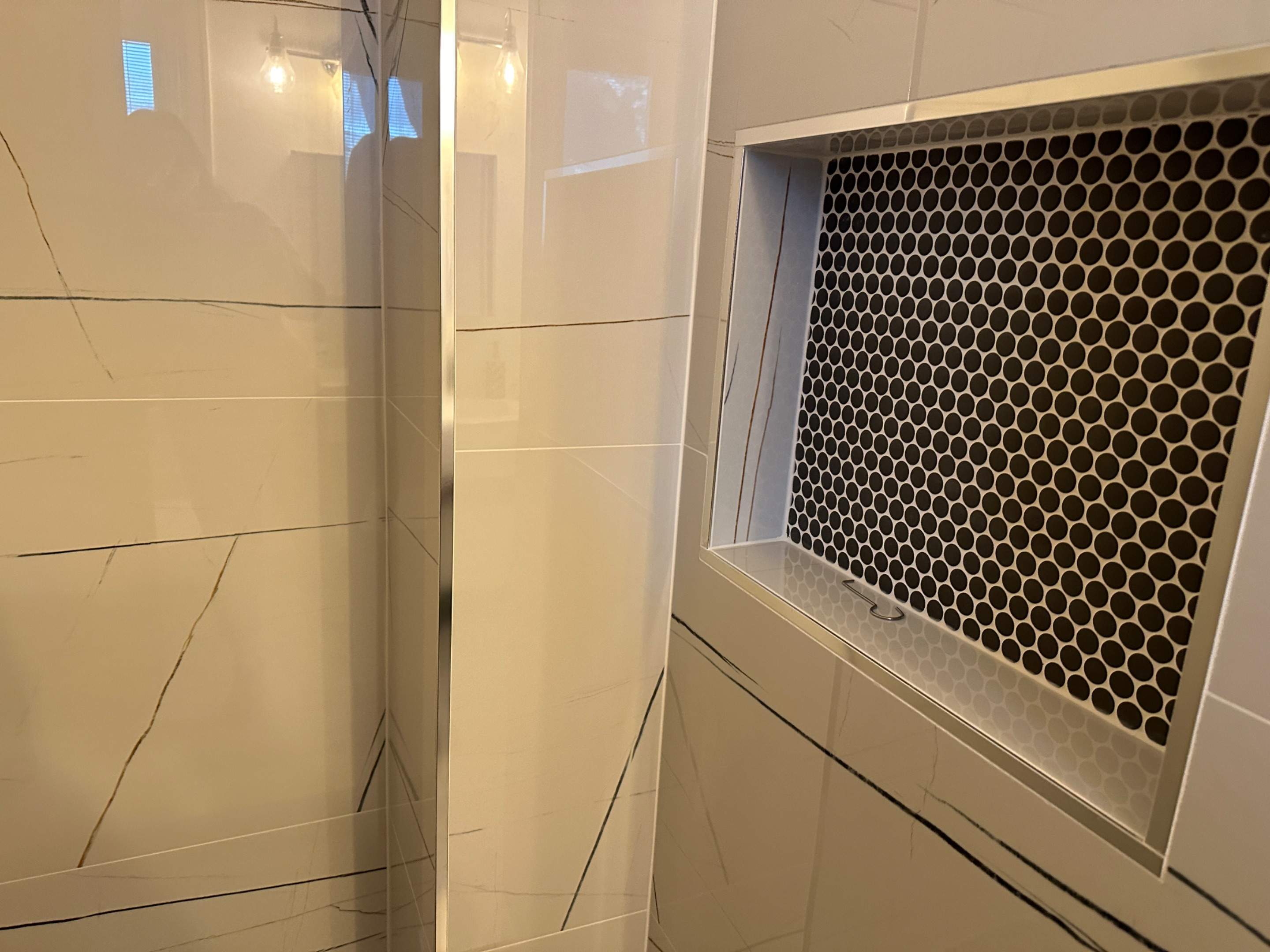 San Antonio Kitchen and Bathroom Remodel Featuring Marble-Patterned Tiles by Mena stone surfaces