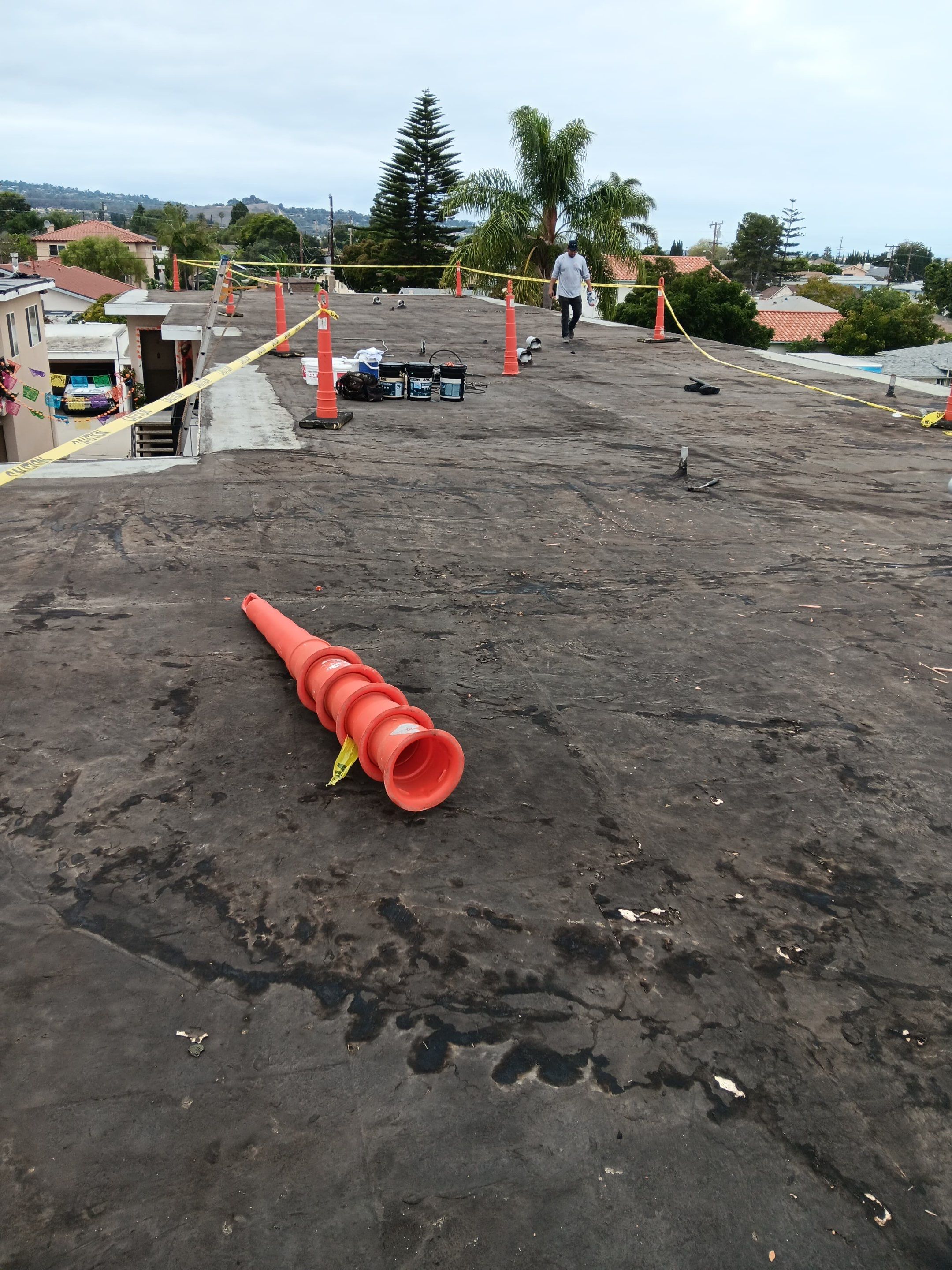 Silicone Membrane installation in LOMITA, CA. by Hull Brothers Roofing