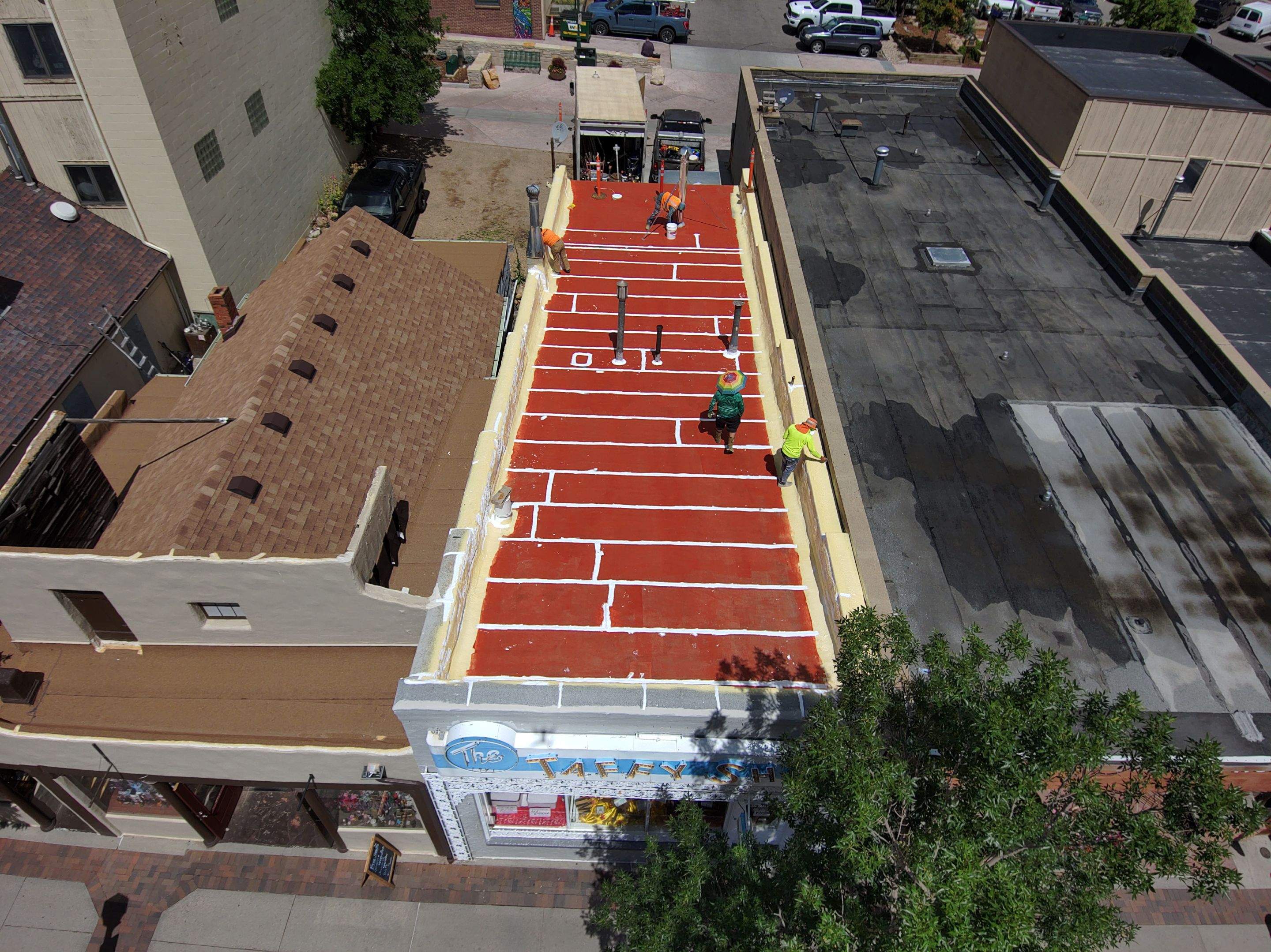 Estes Park "The Taffy Shop" Before & After Gaco Coating by Blue Peaks Roofing LLC