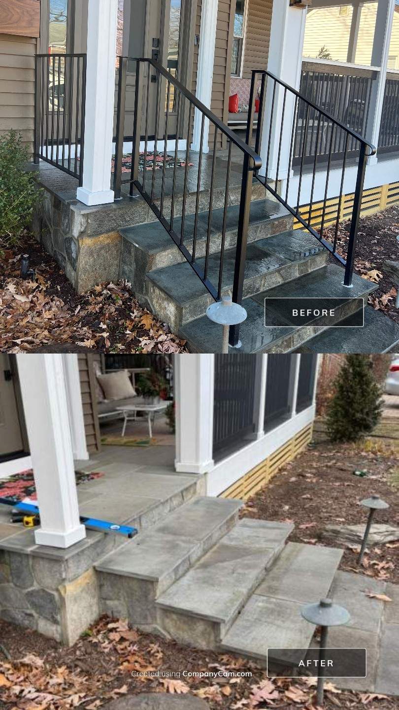 Modern Aluminum Porch & Walkway Railings – Residential Entry – Arlington, VA by Capitol Iron Works