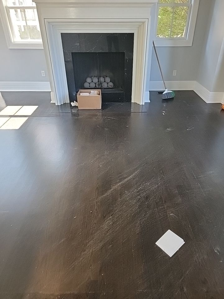From dark to light, the results are stunning! Beautiful white oak refinish with Country White stain by Footprints Floors of Nashville