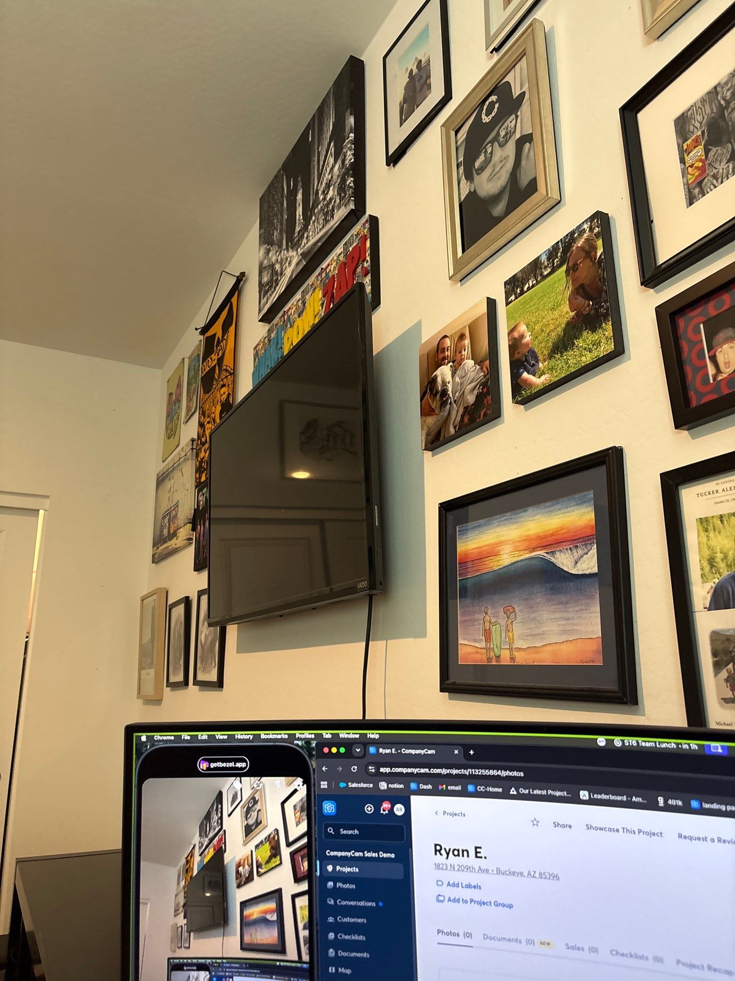 Residential TV Mounting and Media Wall Integration in Buckeye by CompanyCam Sales Demo