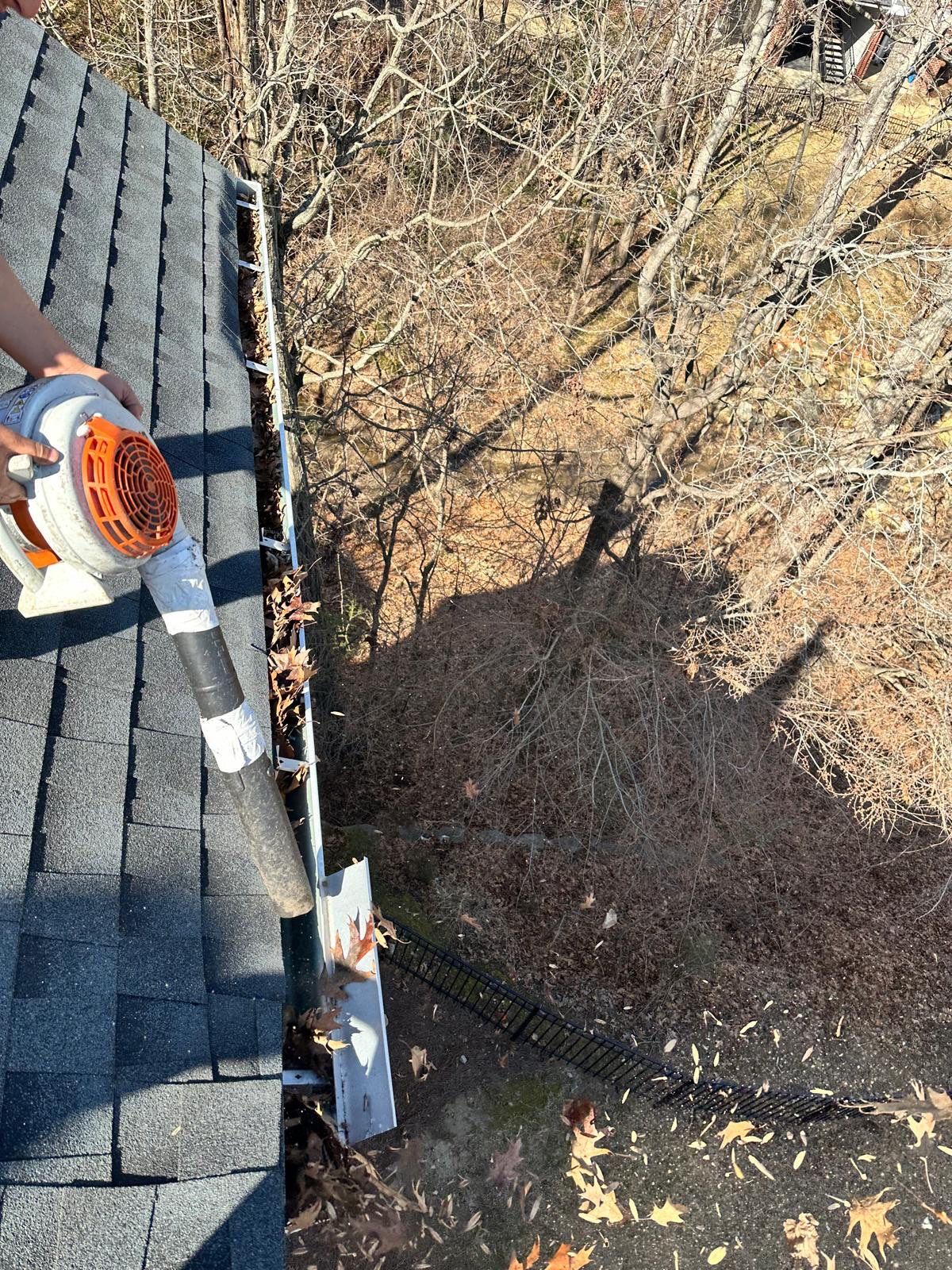 HOA gutter cleaning in Rock Hill, SC, before  photo showing full gutters.